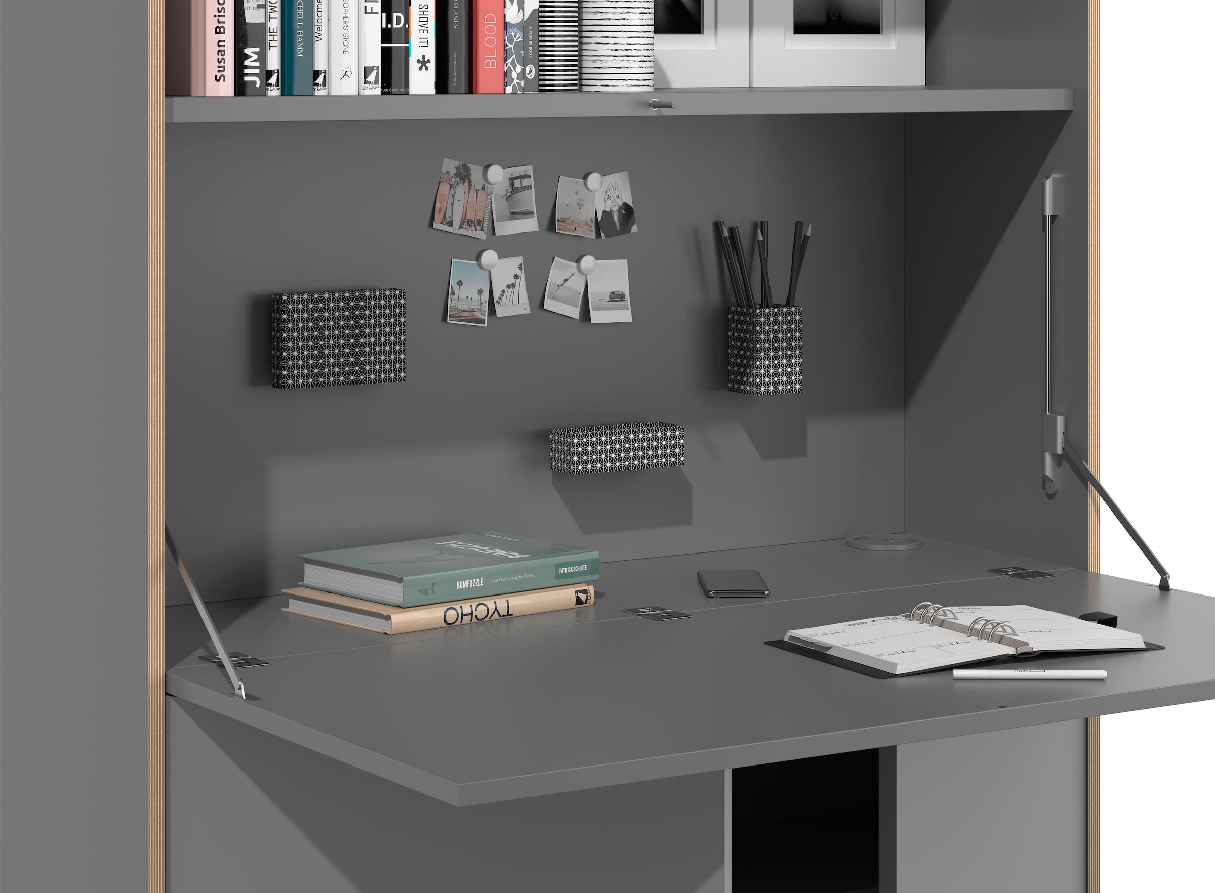 Müller SMALL LIVING Sekretär »FLAI Home-Office kompakt«, drei Rückwände: Melamin, magnetisch oder mit 6mm dickem Bulletin Board