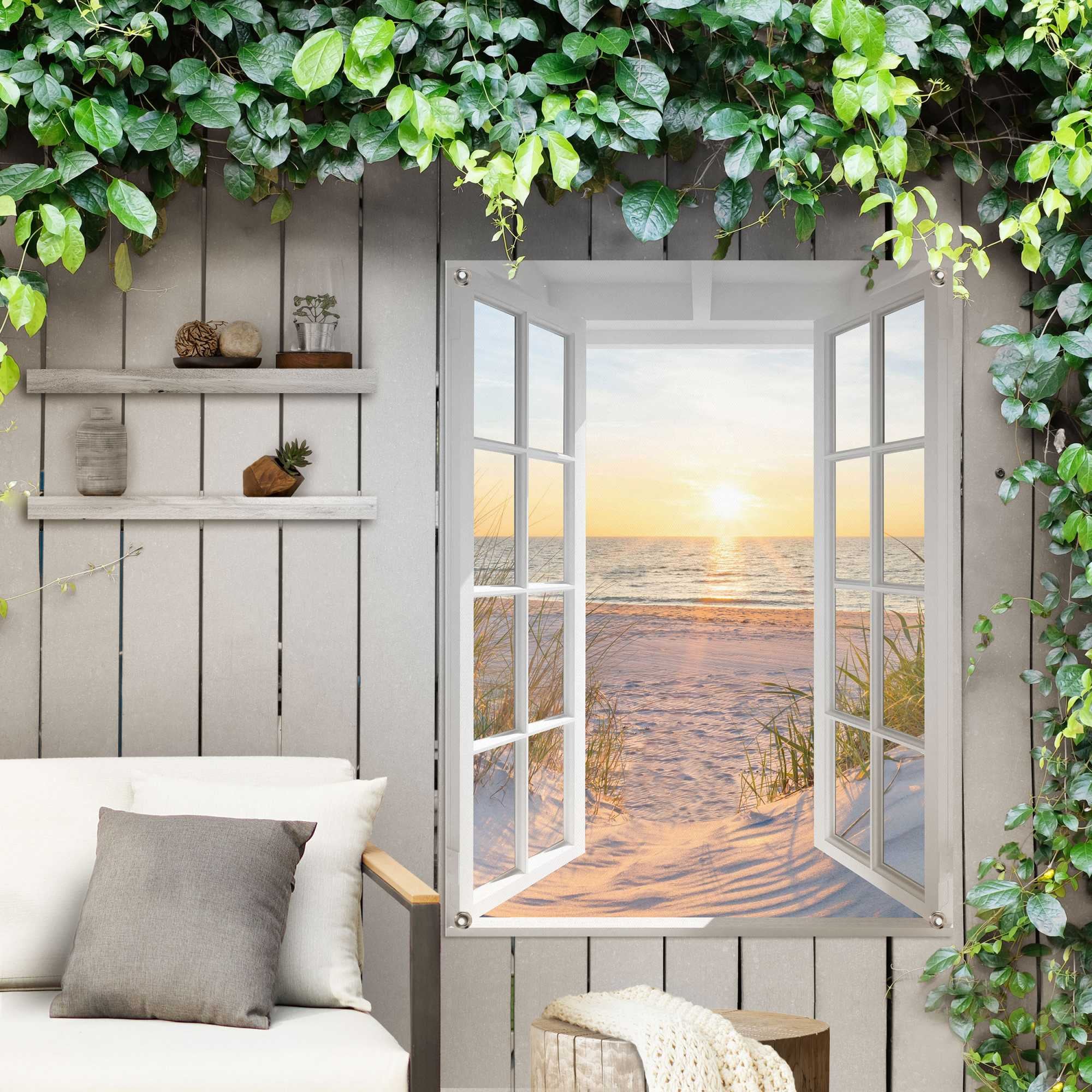 Reinders! Poster »Sonnenuntergang durch das Garten für | Outdoor Balkon Jelmoli-Versand Fenster«, oder kaufen online