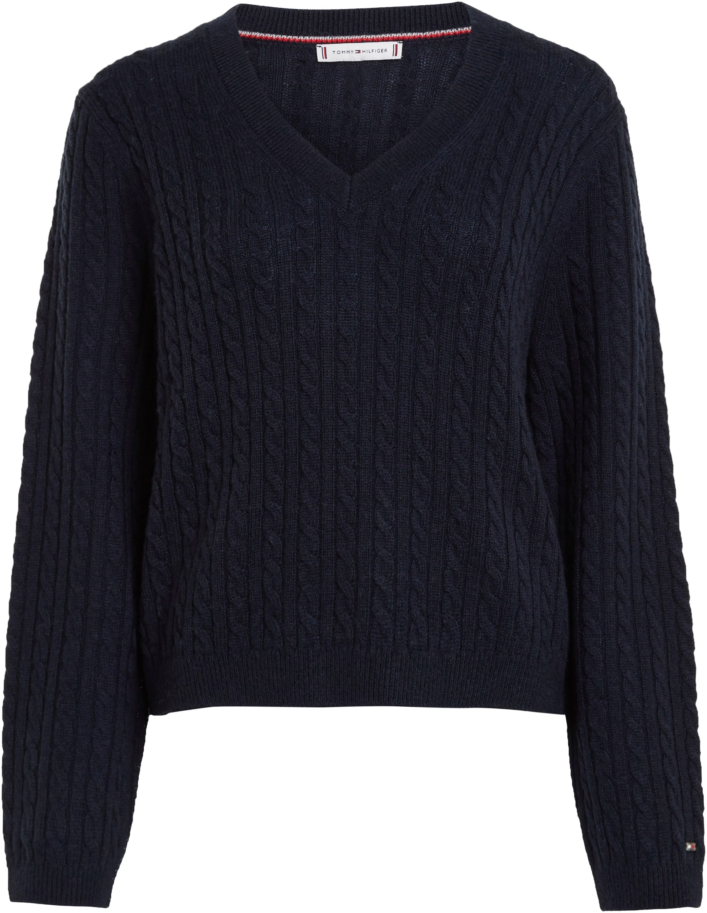 Tommy Hilfiger Strickpullover, aus weicher Wolle, langlebig, atmungsaktiv &zeitlos, Premium