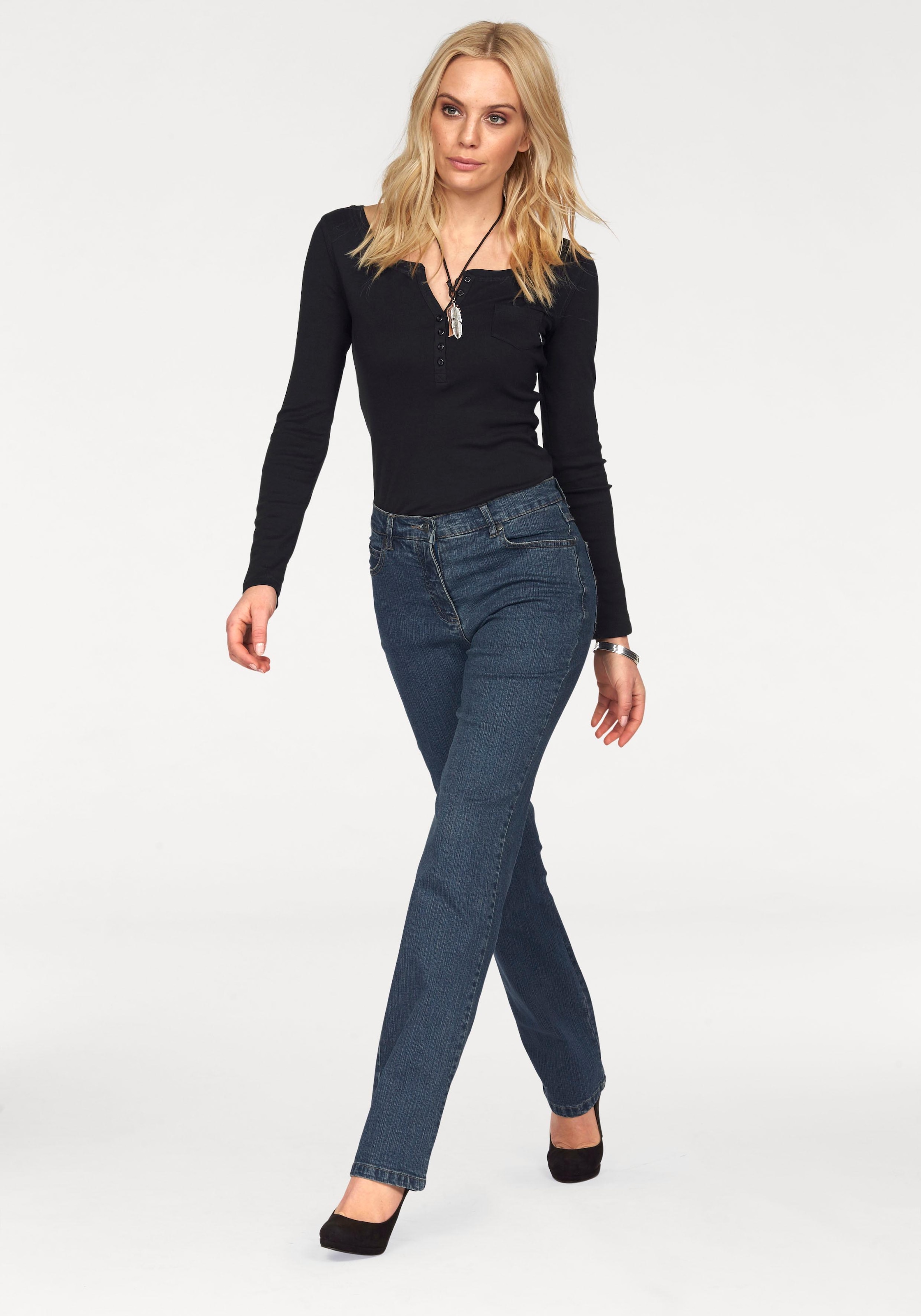 Arizona Gerade Jeans »Annett«, bei Jelmoli-Versand High Waist Schweiz online shoppen
