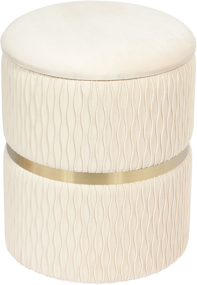 Kayoom Polsterhocker »Hocker Zora 425 2er-Set, Praktischer und versteckter Stauraum«, (Set, 2 St.), 2er-Set mit Stauraum, ineinander stapelbar, goldfarbenener Ring