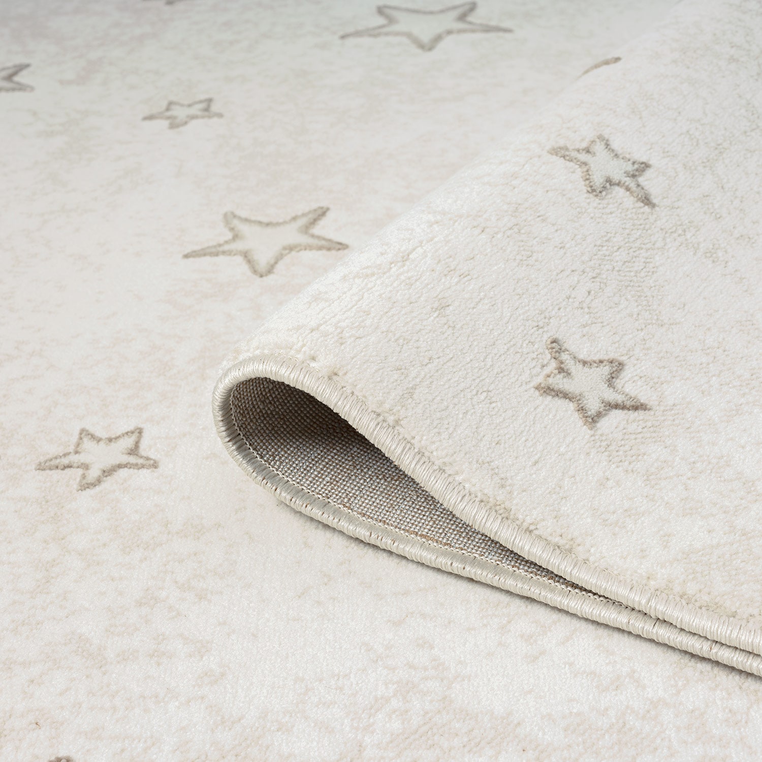 Carpet City Kinderteppich »MARA725«, rechteckig, 11 mm Höhe, Kinderzimmer Teppich Sterne Beige Spielzimmer