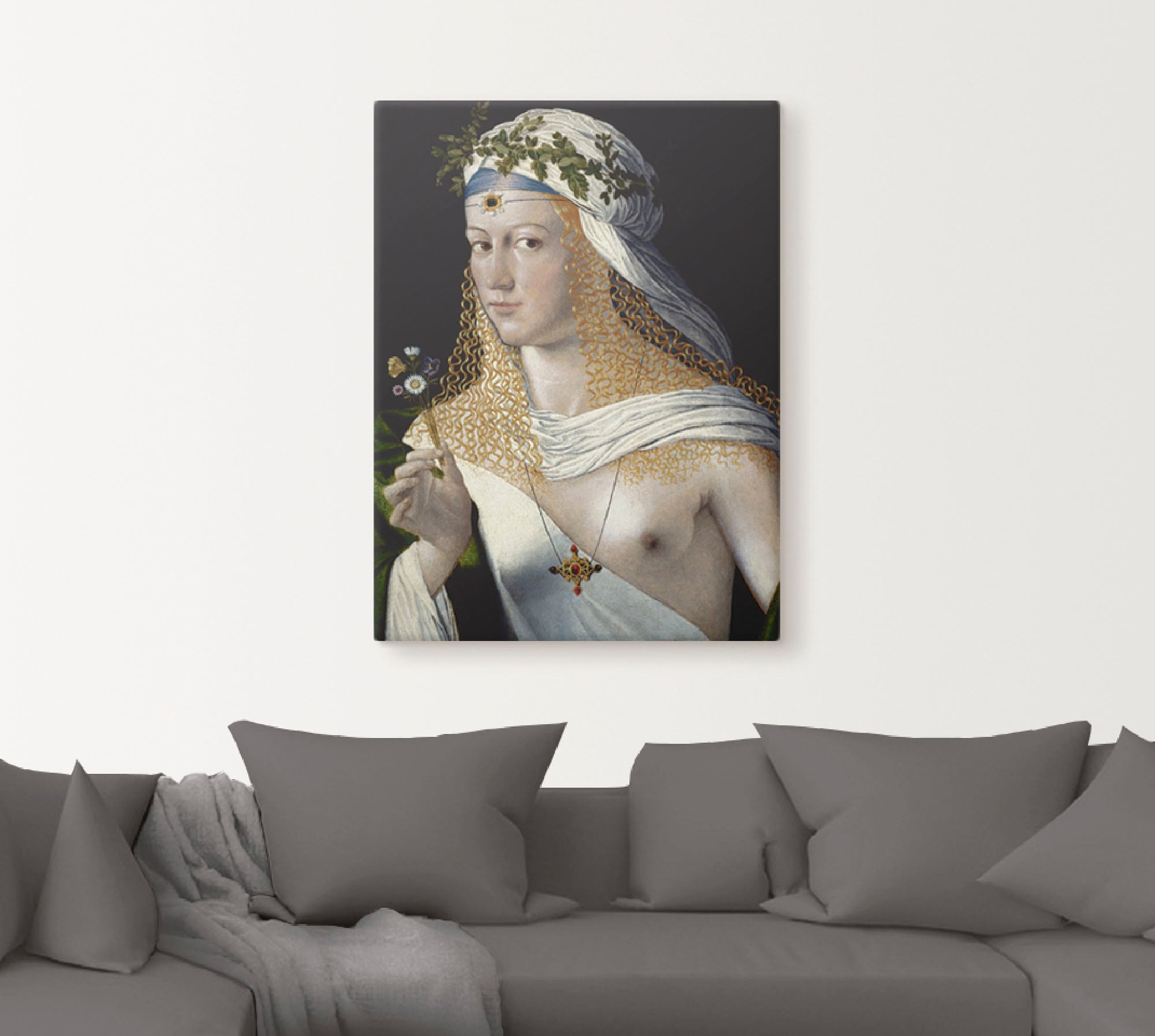 Artland Leinwandbild »Idealbildnis einer Kurtisane als Flora«, Frau, (1 St.), auf Keilrahmen gespannt