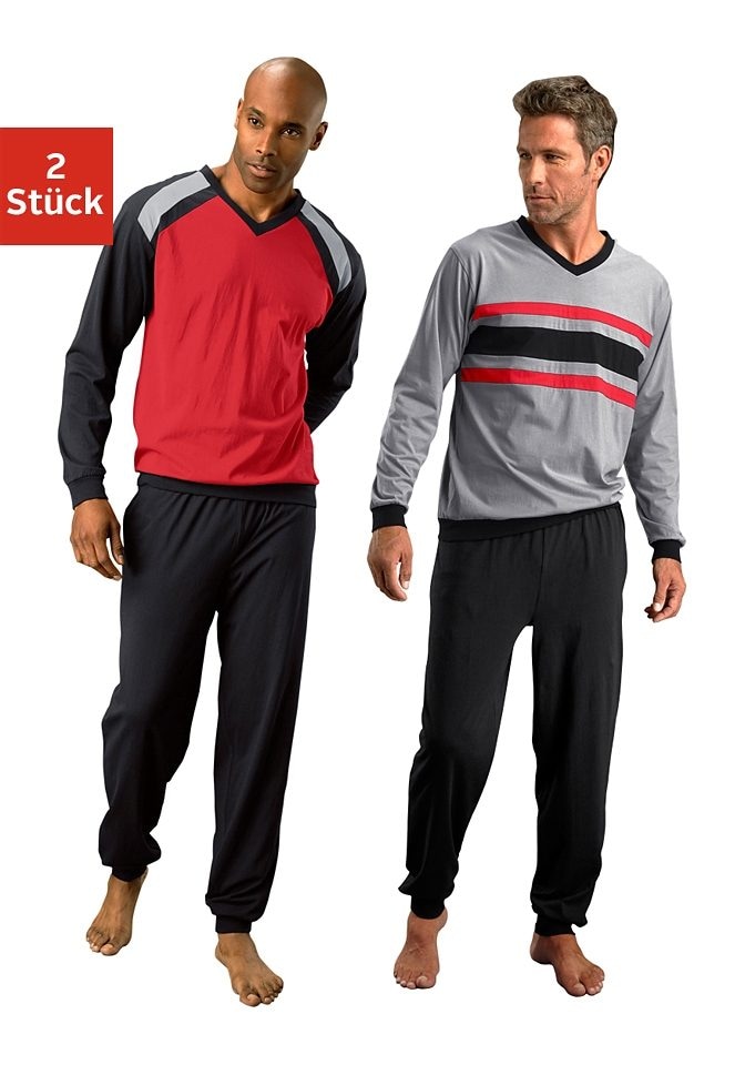 le jogger® Pyjama, (Packung, 4 tlg., 2 Stück), in langer Form