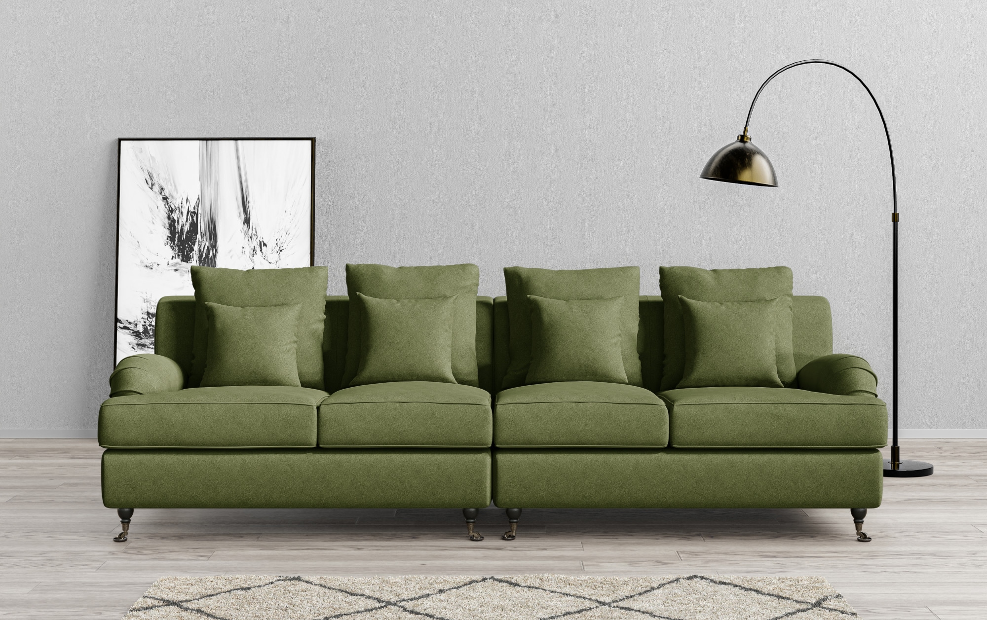 Guido Maria Kretschmer Home&Living Big-Sofa »NORIN«, (2 St.), zwei  Fussarten: vorne - Rollen, hinten - Holzfüsse online