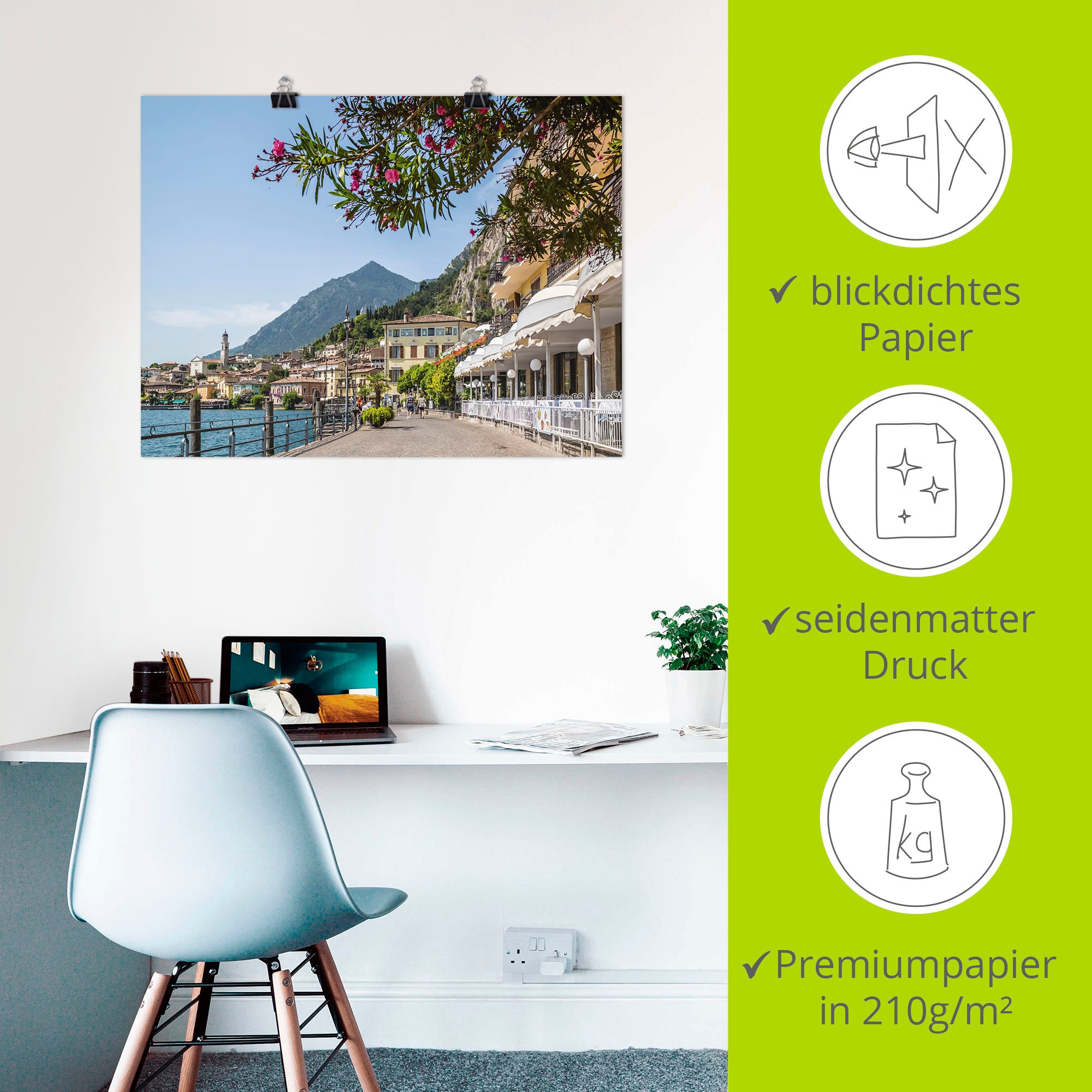 Artland Wandbild »Gardasee Limone sul Garda I«, Europa, (1 St.), als Leinwandbild, Poster in verschied. Grössen