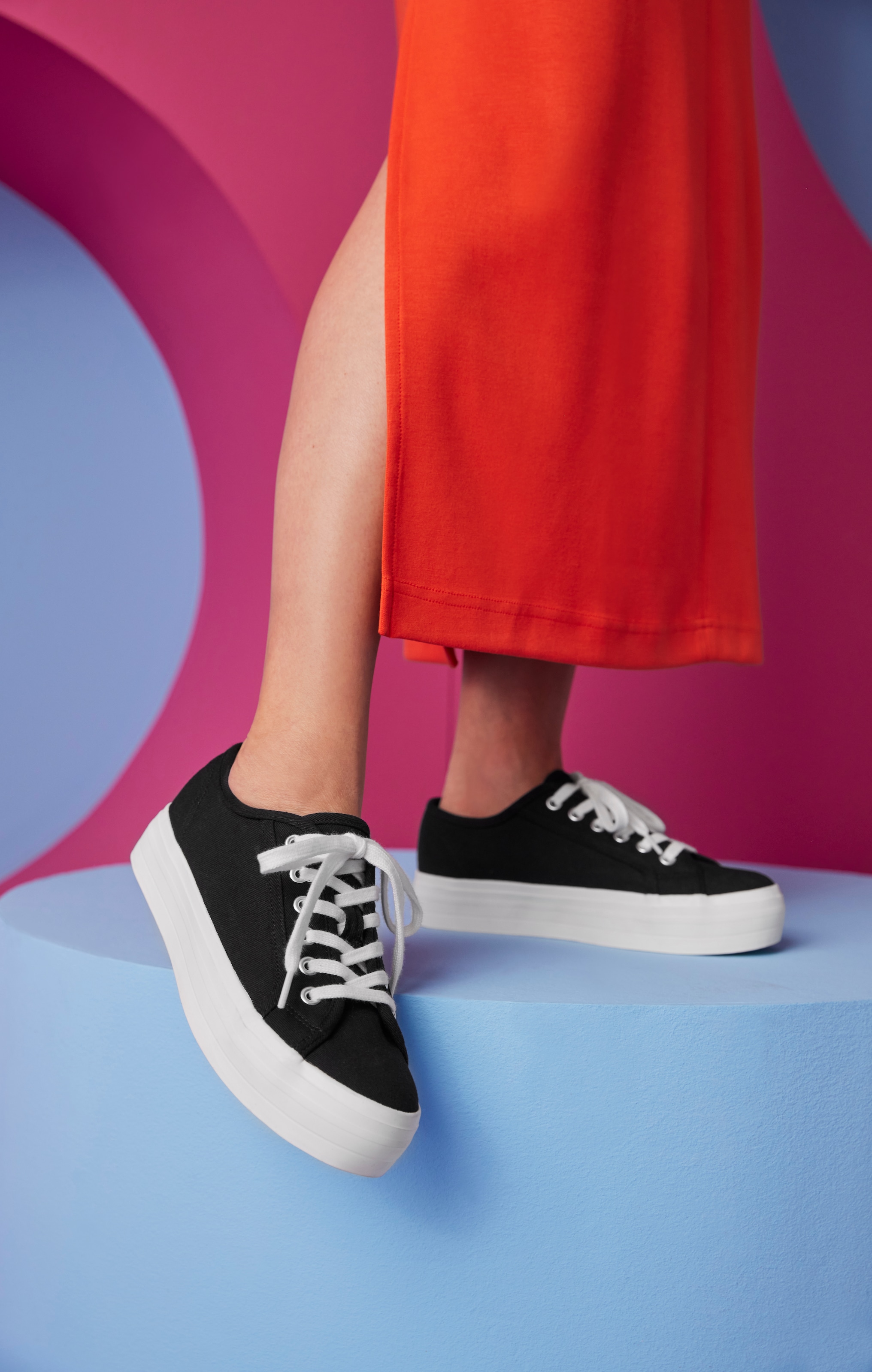 Aniston SHOES Plateausneaker, Freízeitschuh, Basic-Sneaker, Schnürschuh - NEUE KOLLEKTION
