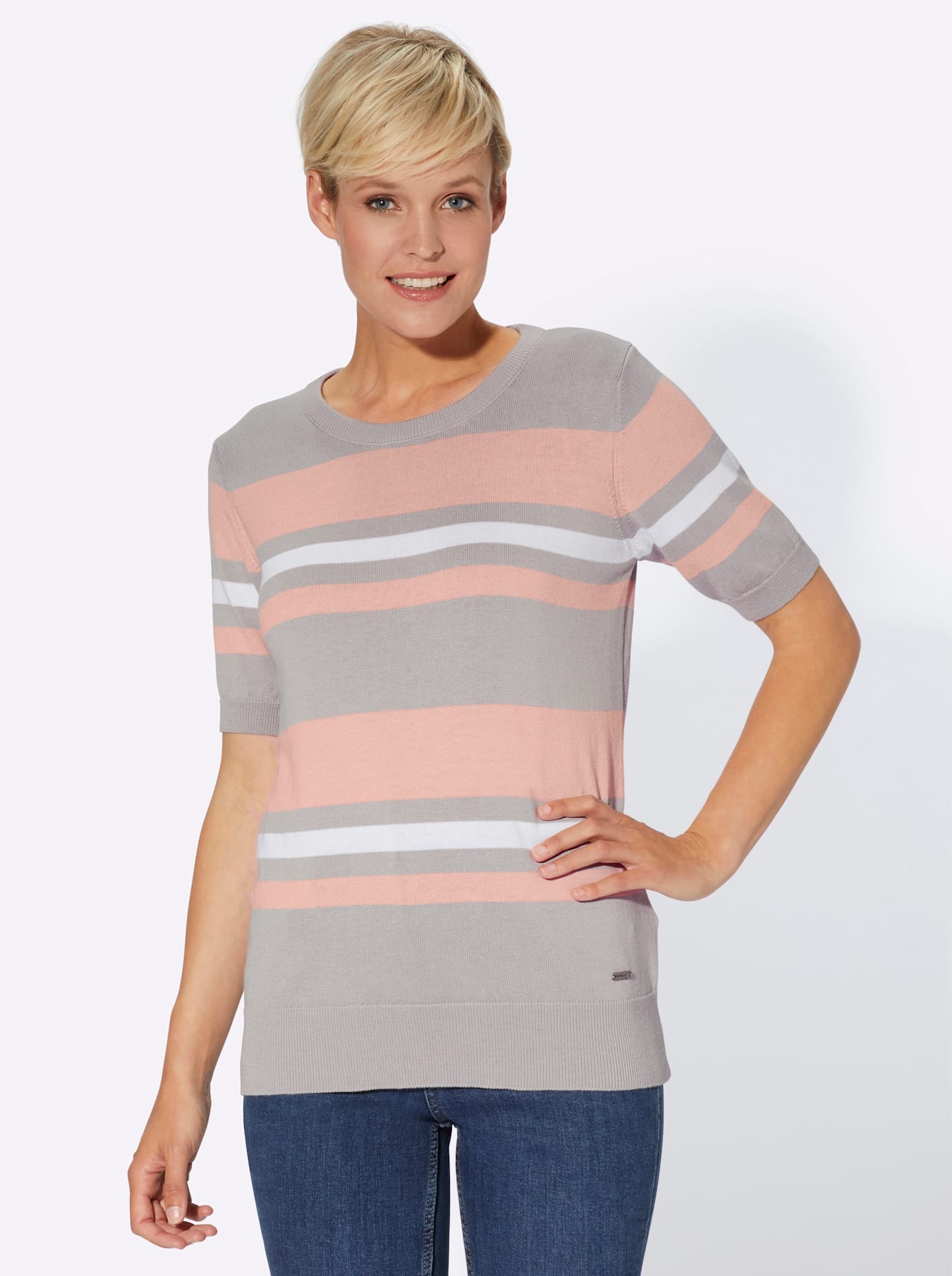 Casual Looks Kurzarmpullover »Rundhals-Pullover«