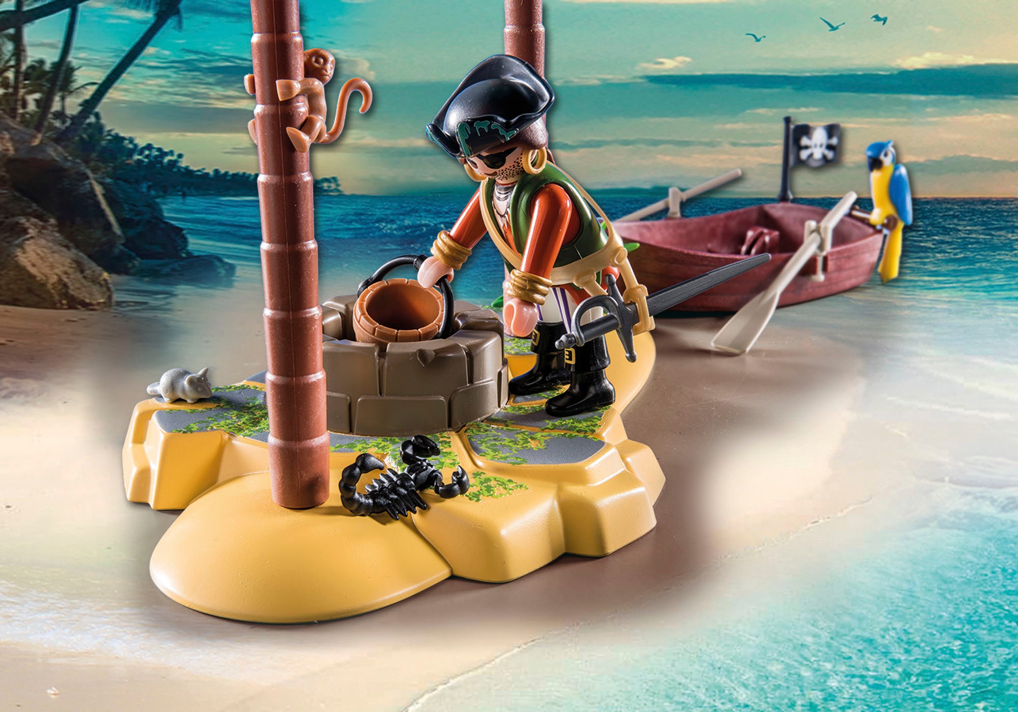 Playmobil® Konstruktions-Spielset »Piratenschatzinsel mit Skelett (70962), Piraten«, (104 St.), Made in Germany