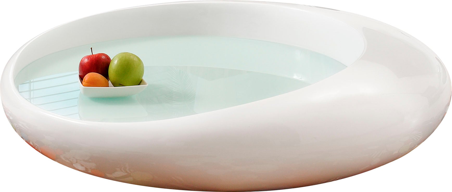 SalesFever Couchtisch, Integrierte 10 mm Weissglasplatte