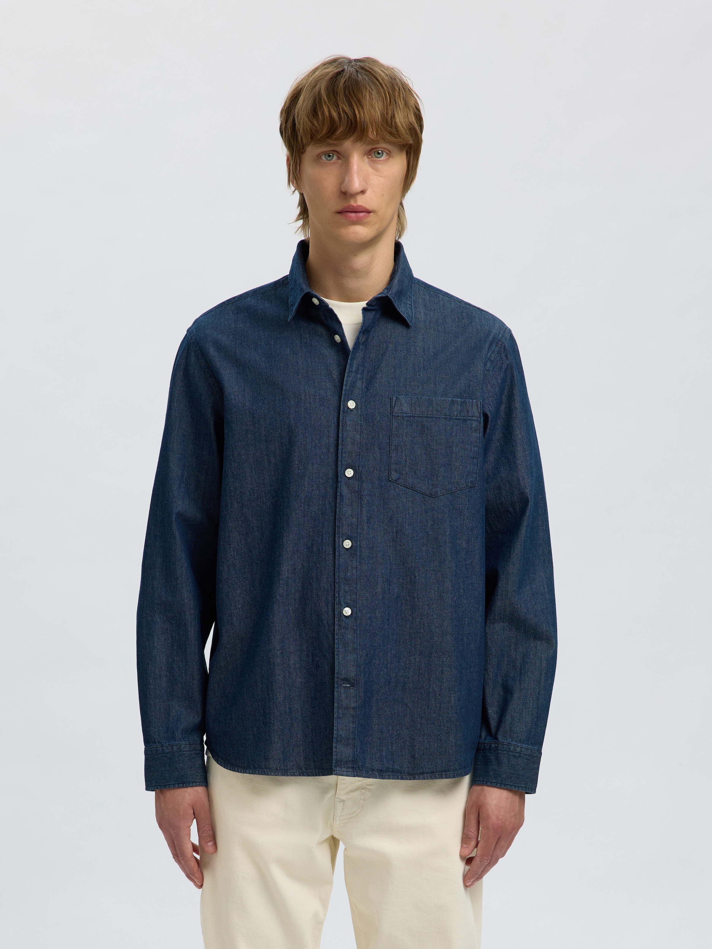 SELECTED HOMME Langarmhemd »SLHREGCARLO DENIM LS SHIRT NOOS«
