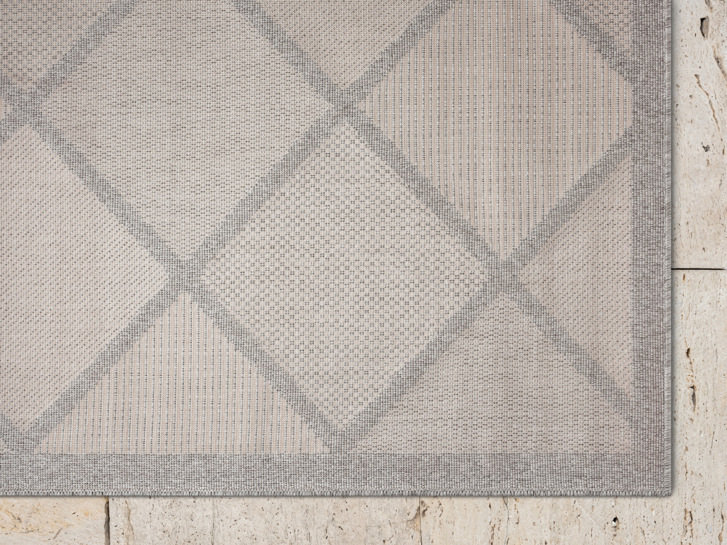 Myflair Möbel & Accessoires Teppich »Amara, LAGERRÄUMUNG!«, rechteckig, 8 mm Höhe, Uni Farben, Hoch-Tief Effekt, Outdoor geeignet, Balkon, Terrasse