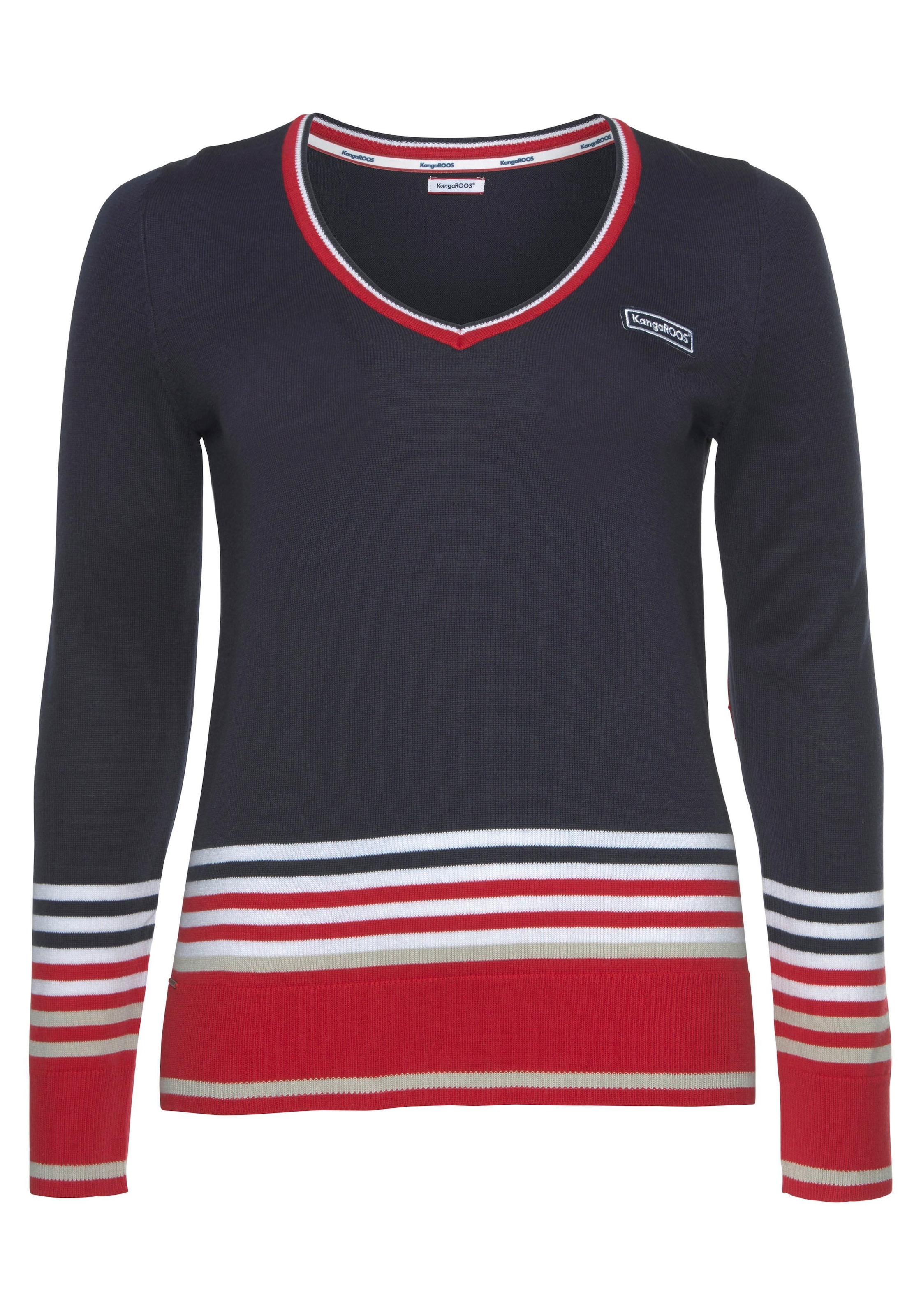 KangaROOS V-Ausschnitt-Pullover, im tollen Streifen-Farb-Mix online shoppen  bei Jelmoli-Versand Schweiz