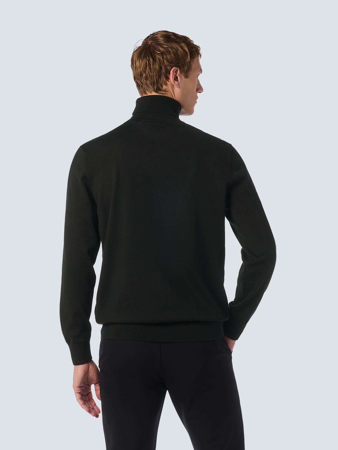 NO EXCESS Rollkragenpullover, mit Logo-Badge
