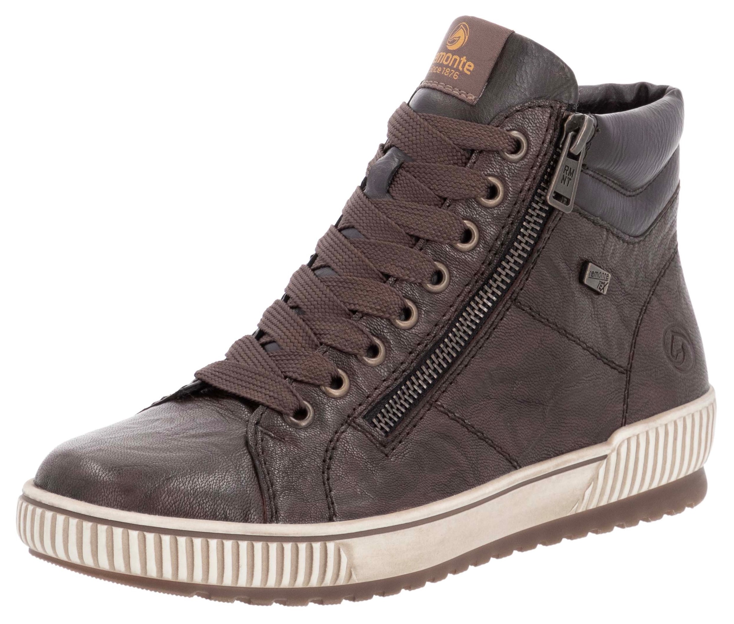 Remonte Schnürboots, Plateau, Schnürstiefelette, Boots in Crash-Optik