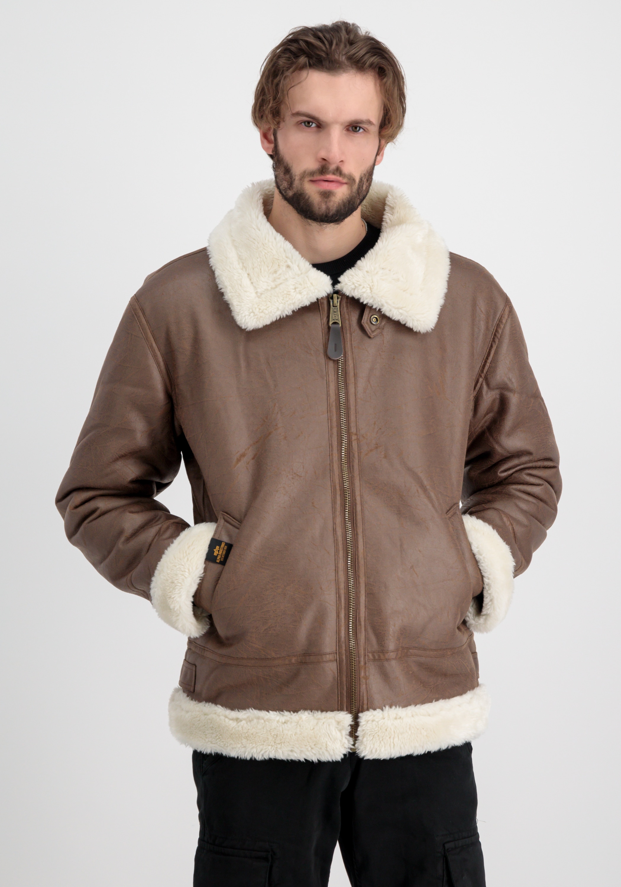 Alpha Industries Lederjacke »Alpha Industries Men - Bomber Jackets B3 FL«