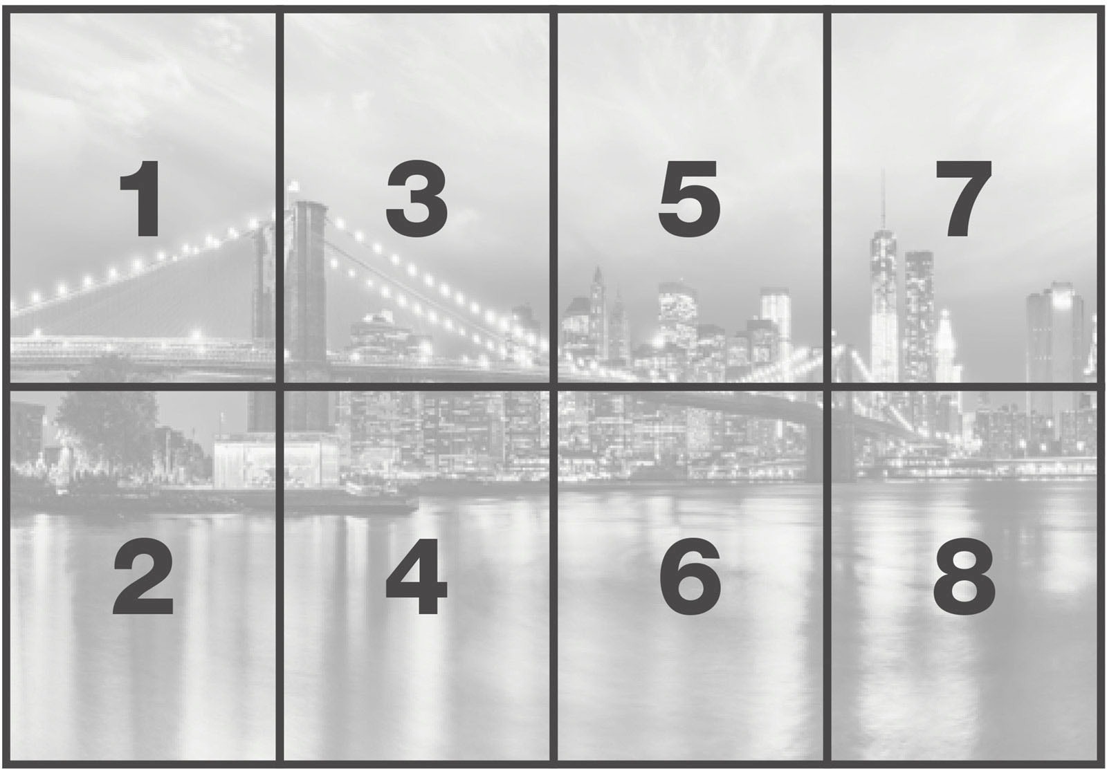 Komar Fototapete »Brooklyn B/W - Grösse 368 x 254 cm«, bedruckt, Wohnzimmer, Schlafzimmer