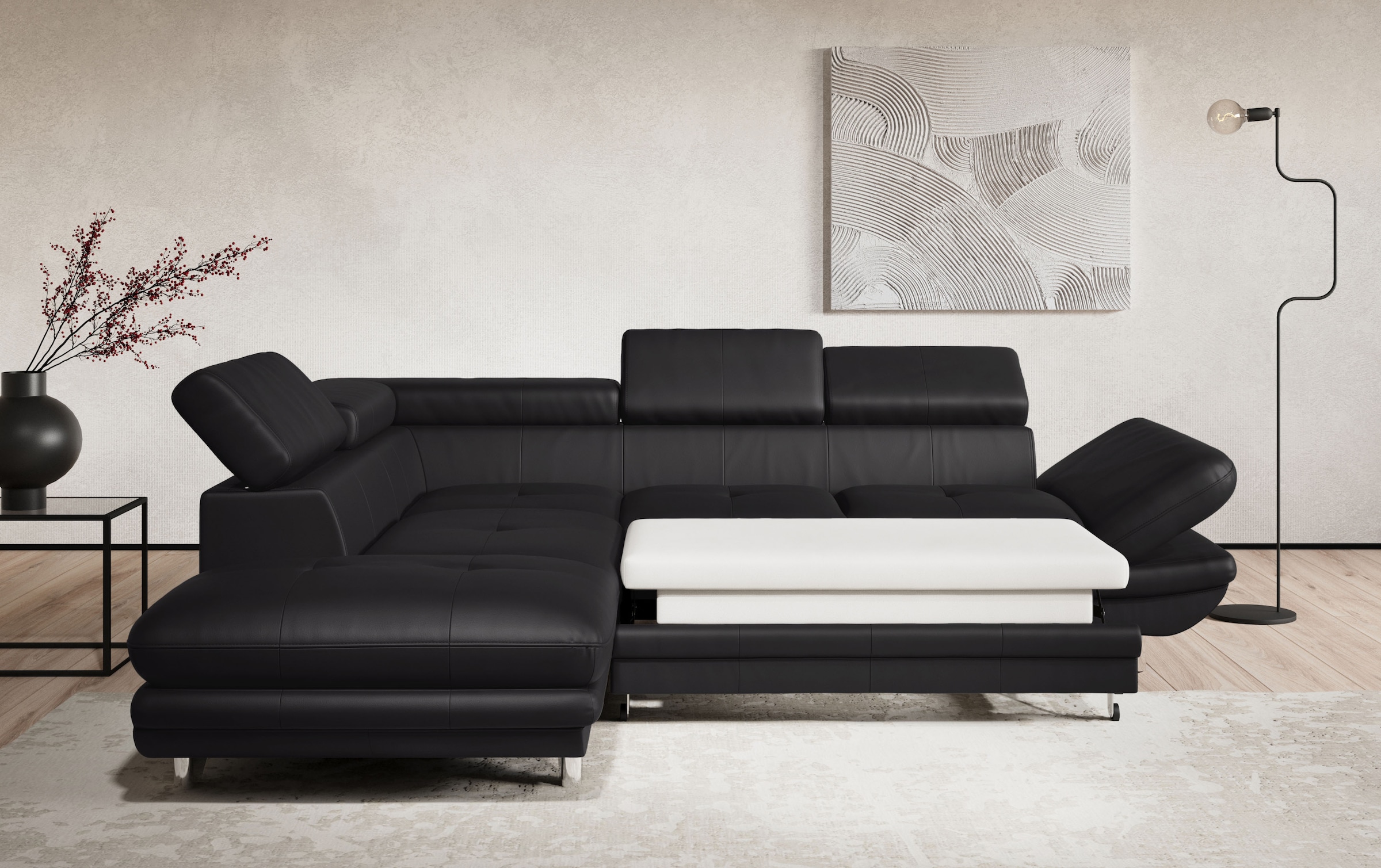 COTTA Ecksofa »Enterprise L-Form«, mit Arm- & Kopfteilverstellung, wahlweise mit Bettfunktion