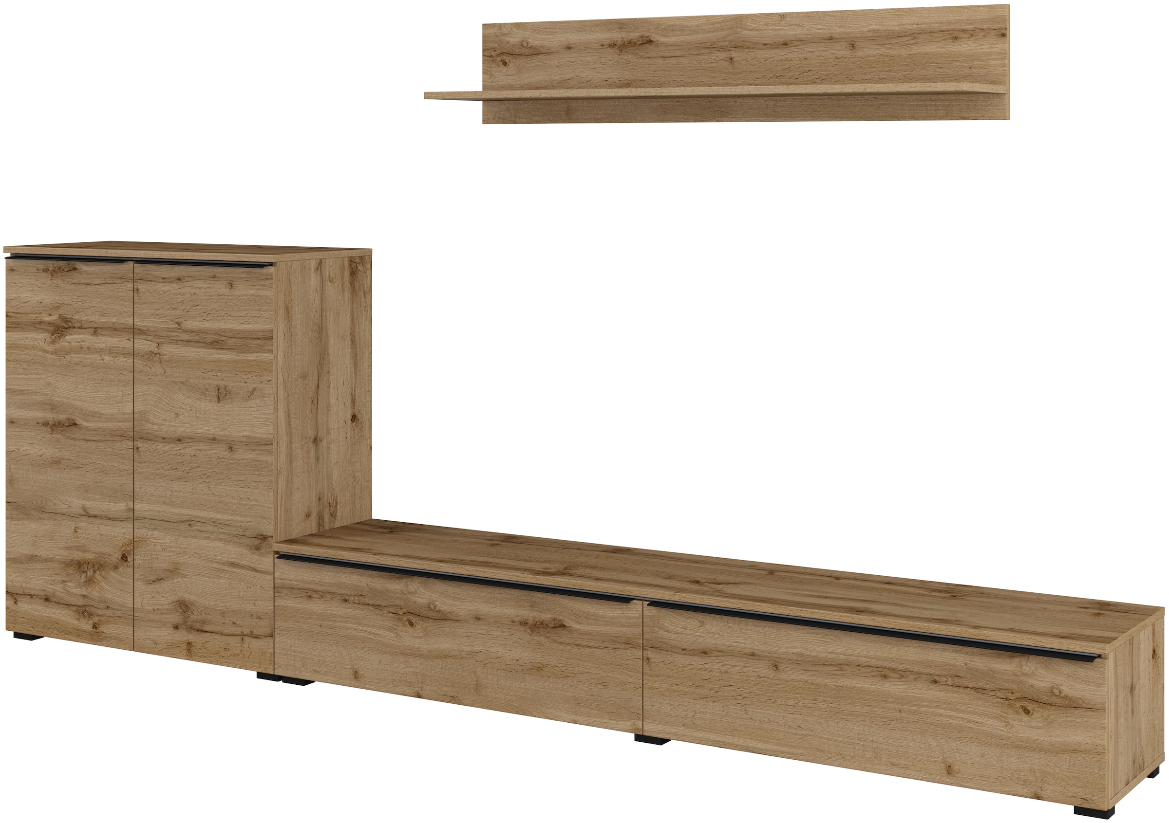 INOSIGN Wohnwand »Tana, Breite 260 cm, moderne Anbauwand«, (3 St.), Mediawand (Set, 3-St), Lowboard, Wandregal, Kommode