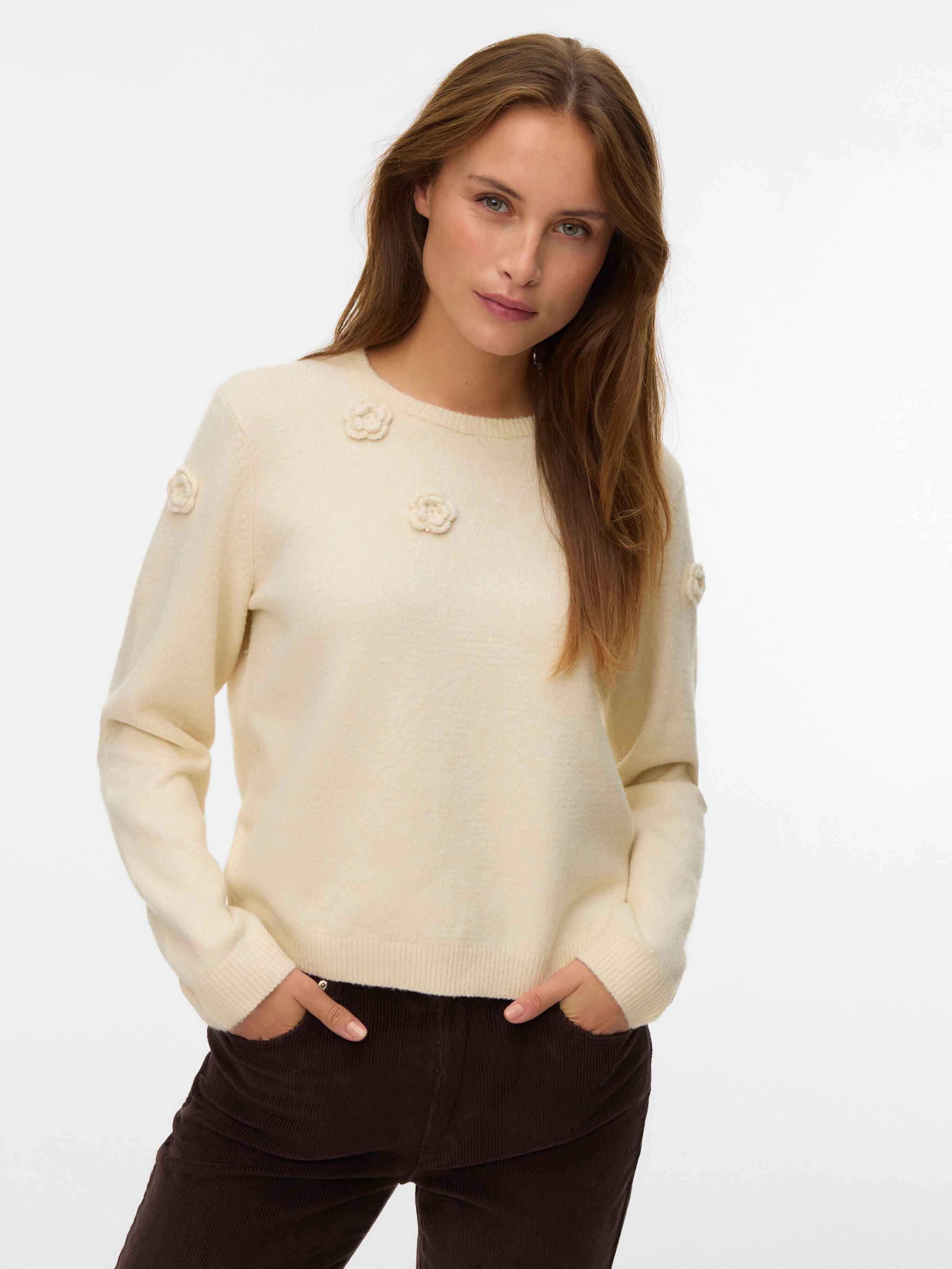 Vero Moda Rundhalspullover »VMROSE LS O-NECK PULLOVER BOO«