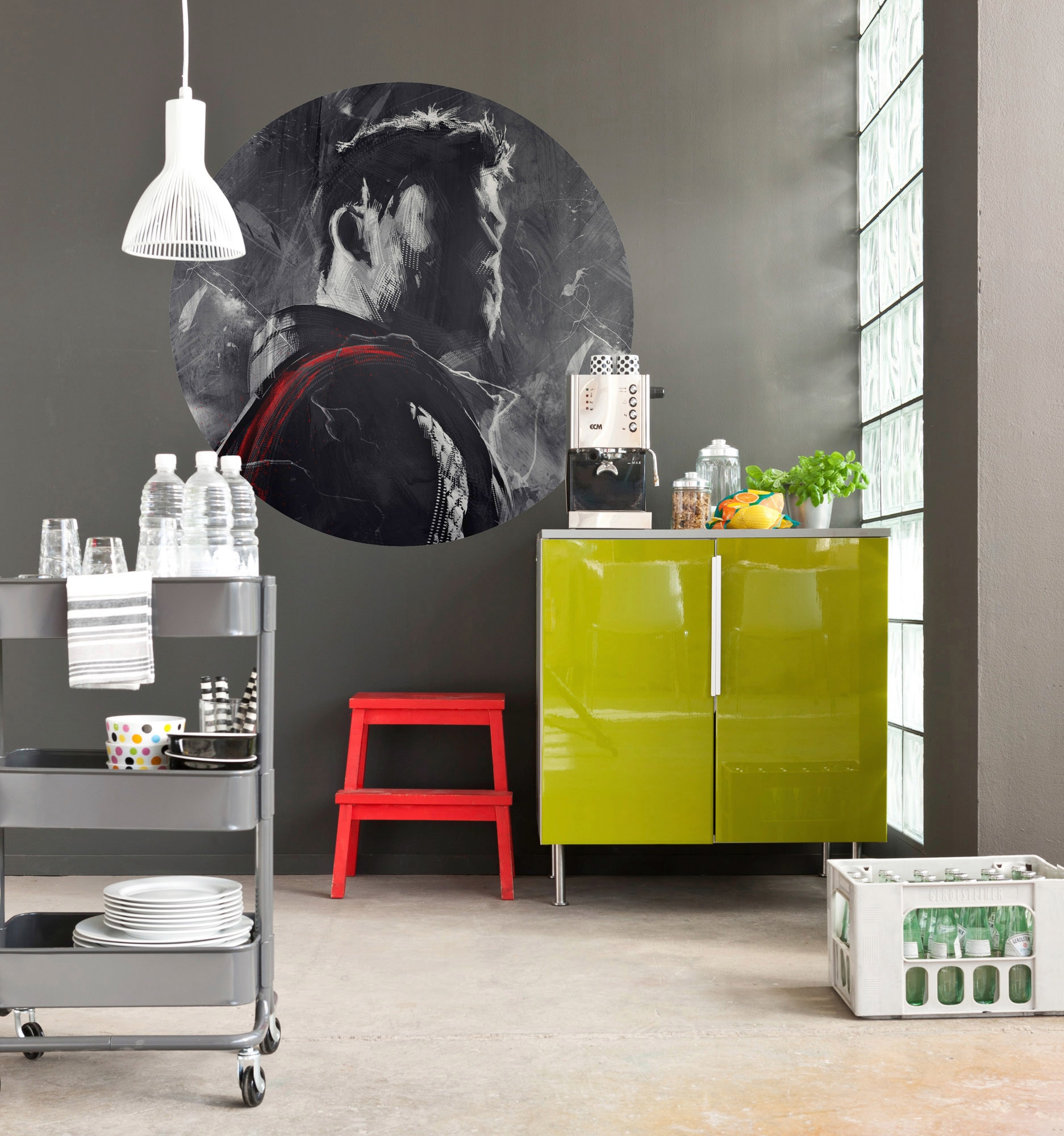 Komar Fototapete »Vlies selbstklebend - Avengers Painting Thor - Grösse 125 x 125 cm«, bedruckt, Kinderzimmer