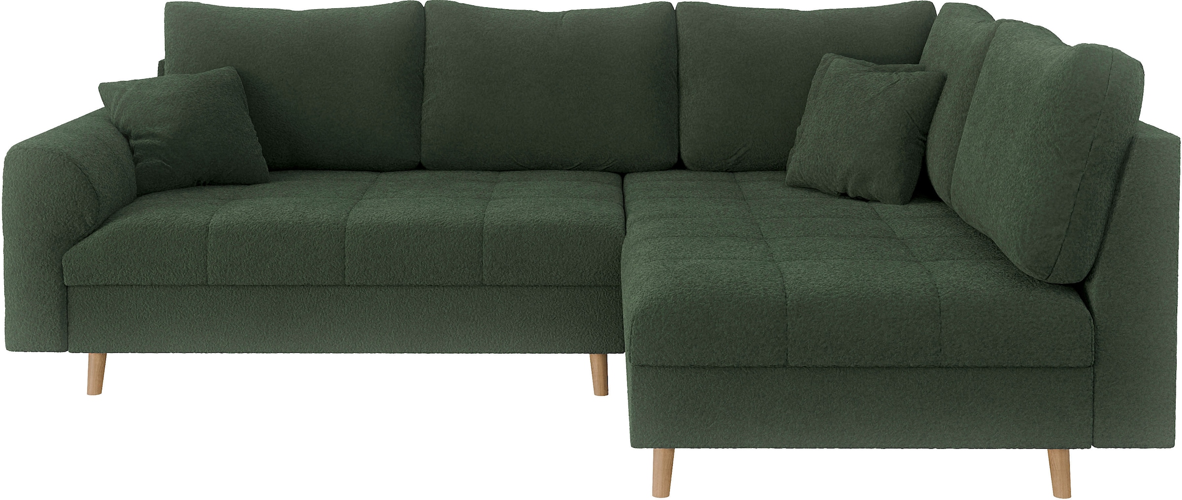 Home affaire Ecksofa »CHARRE L-Form mit Ottomane, Masse B/T/H: 231/161/81 cm«, feine Steppung, lose Rücken- und Zierkissen, auch in Cord und Bouclé