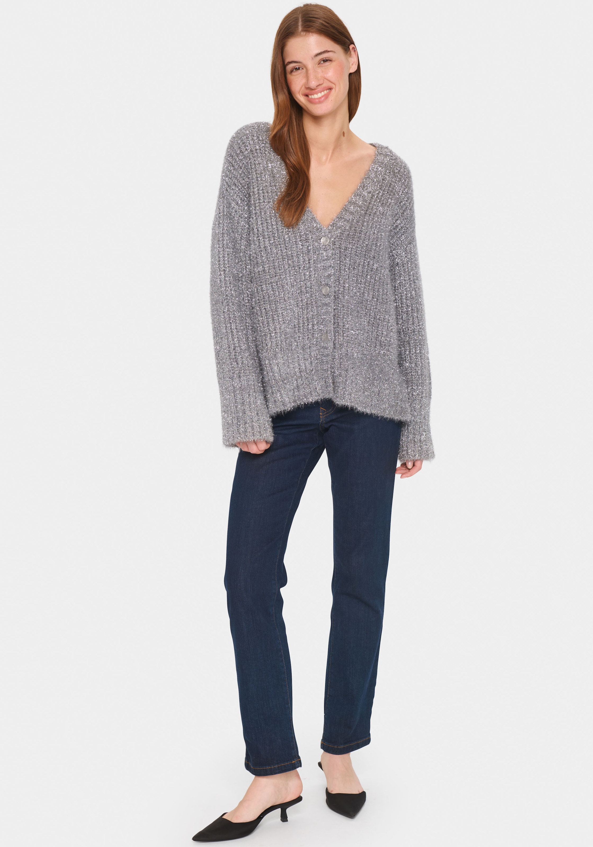 Saint Tropez Strickjacke »HalfaSZ Cardigan«, mit Glitzereffekt