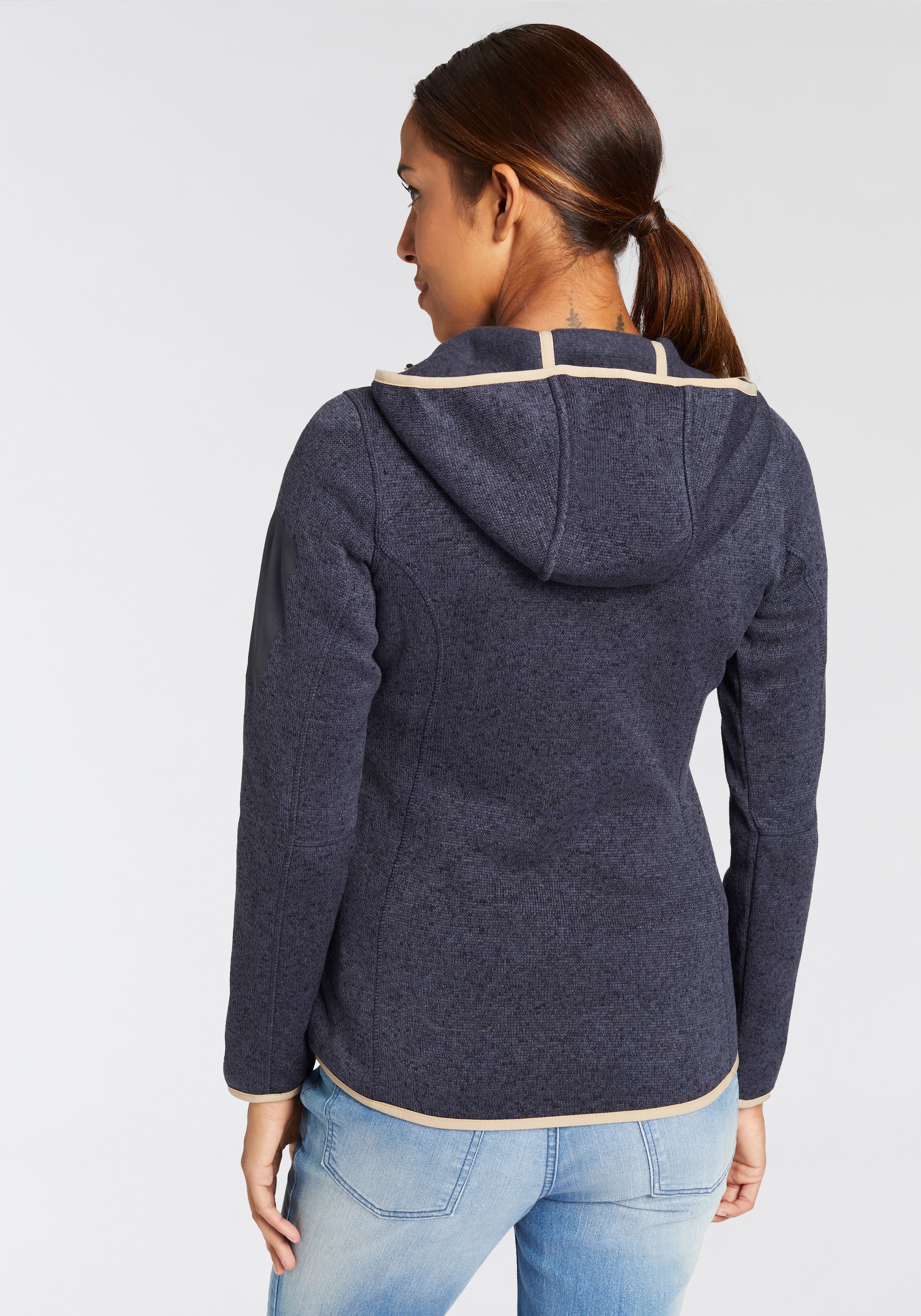 CMP Strickfleecejacke »KNITTED MELANGE HOODY WOMAN HOODY«, mit Kapuze, Wärmend und