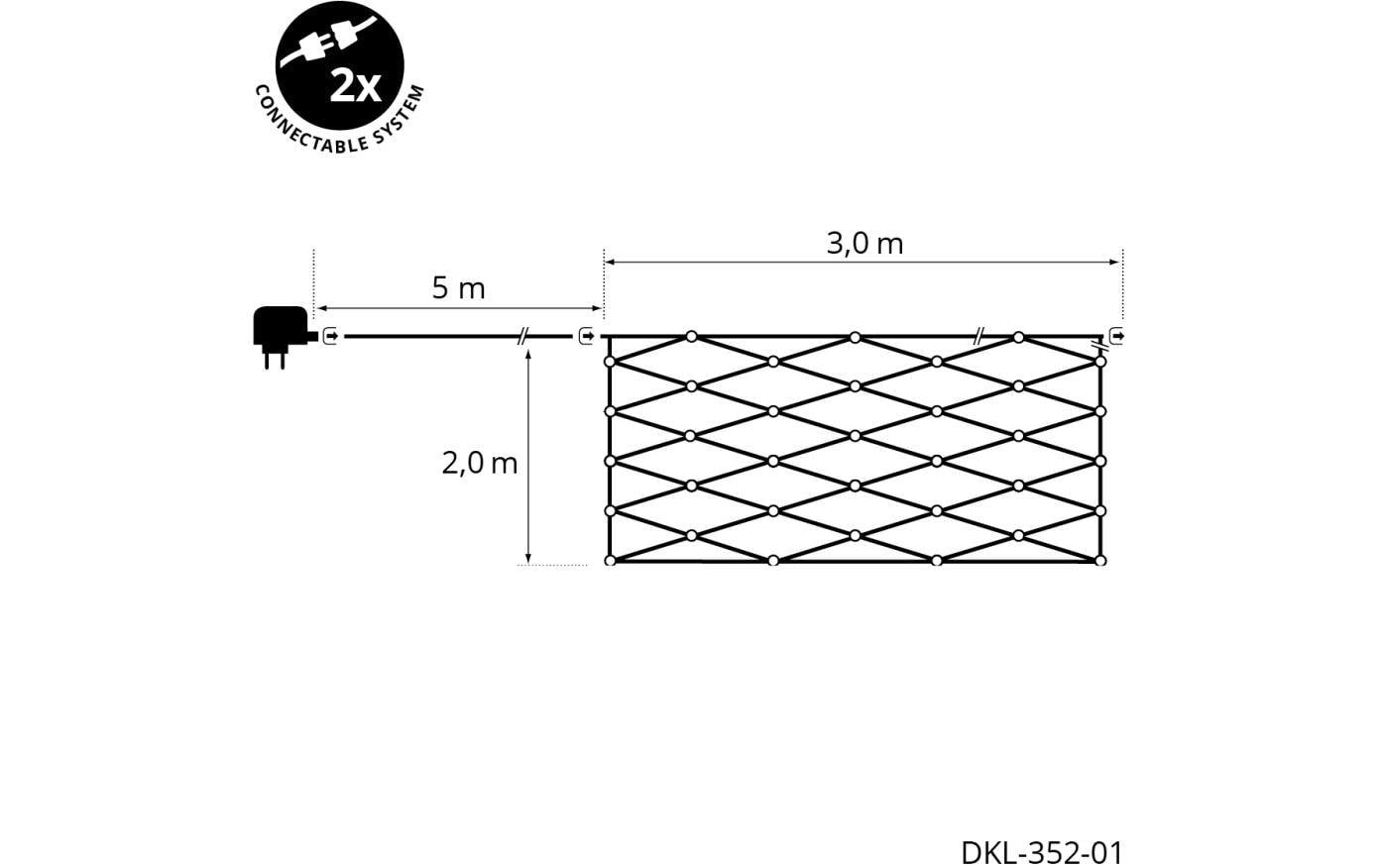 STT LED-Lichternetz »Lichternetz Angel black«, 800 St.-flammig