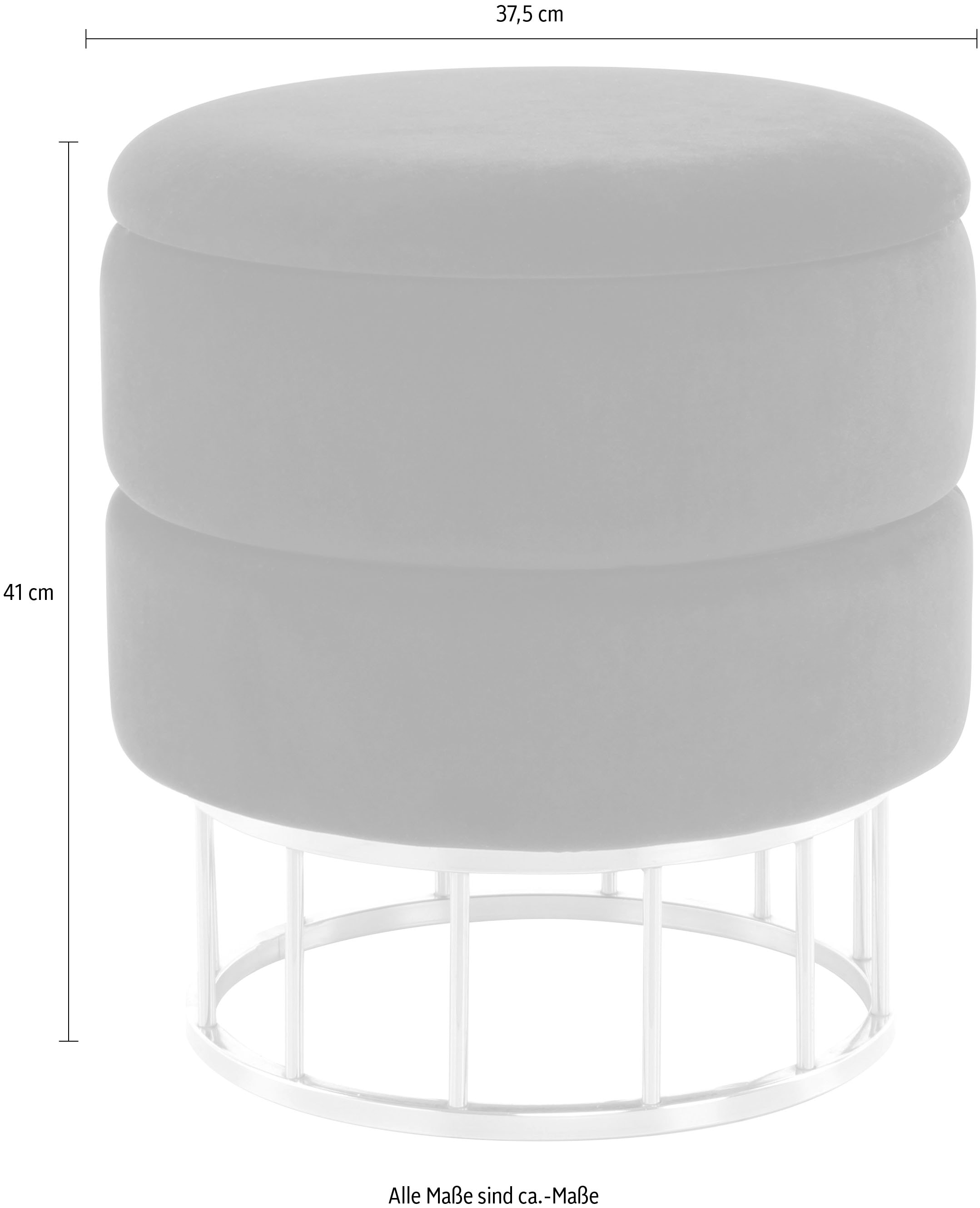 Kayoom Stauraumhocker »Hocker Zero 525, Sitzhocker mit Komfort,runde, moderne Form«, (1 St.), glamourös, elegant, mit Stauraum, Bezug aus samtweichem Stoff