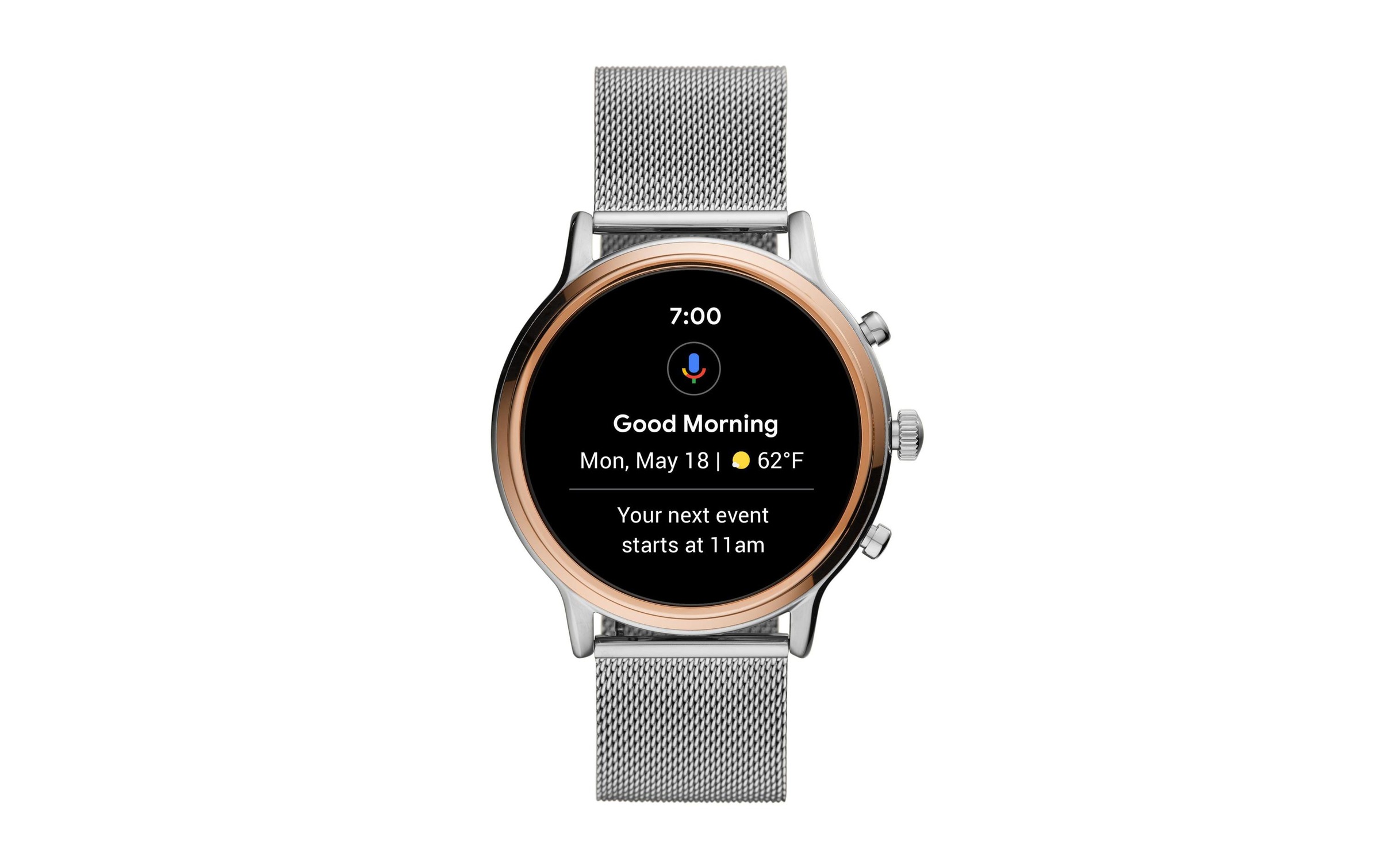 Fossil Smartwatch »Julianna HR FTW6061 Silberfarbenfarben/Rose/Schwarz«, (44 cm / 17,32 Zoll), Wear OS by Google, 8 GB,)