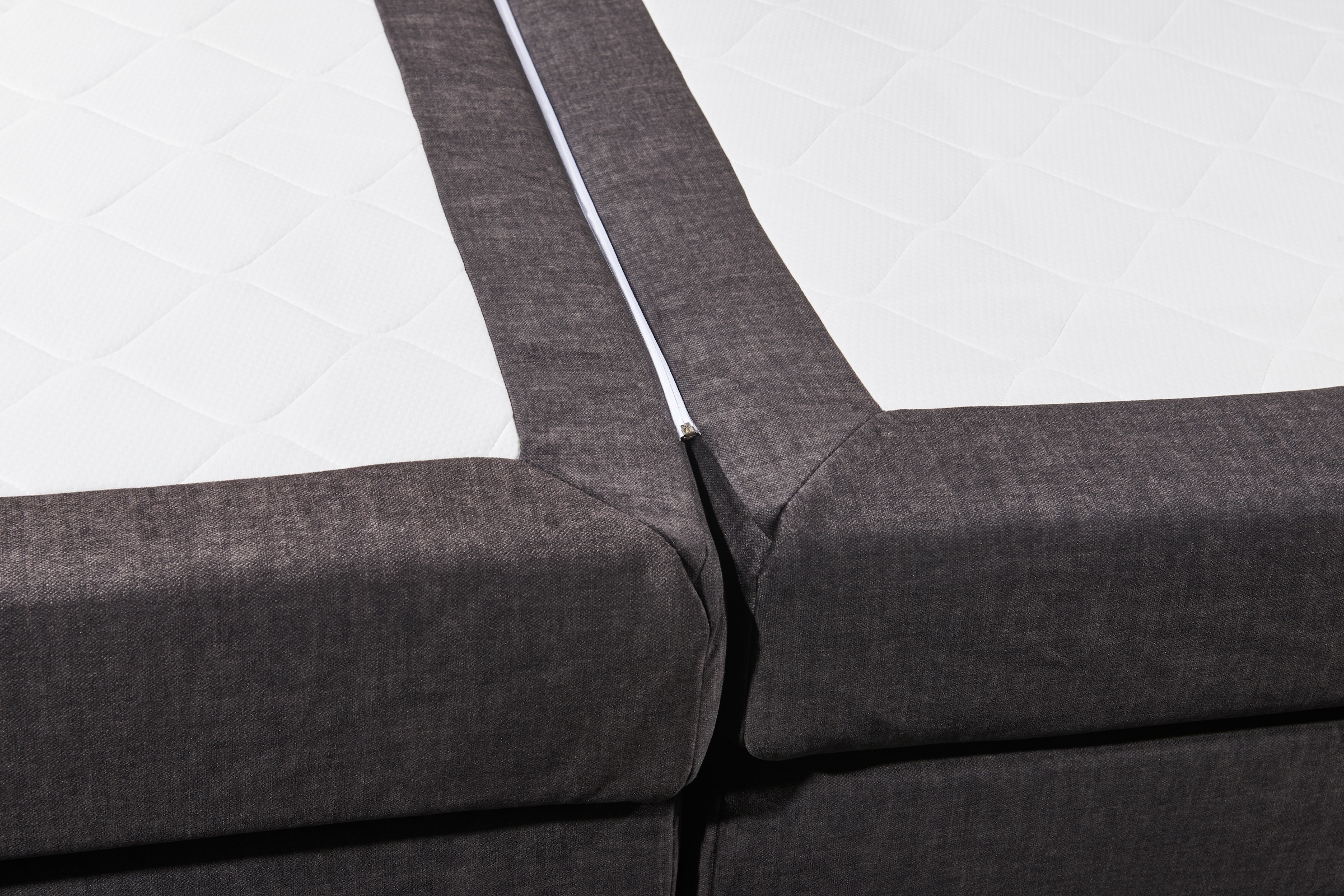 ED EXCITING DESIGN Boxspringbett »Fanes mit Komforteinstiegshöhe von 73cm«, erhältlich in 180x200cm, inkl. Bettkasten und 7cm Visco-Topper