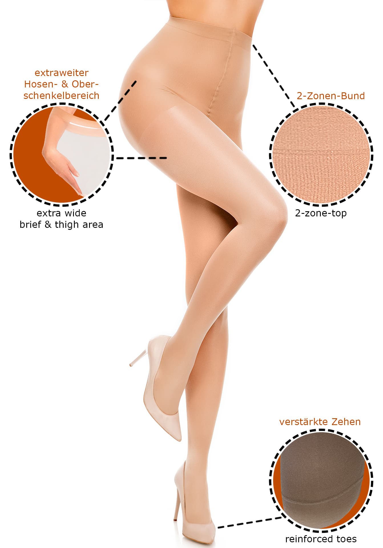 GLAMORY Feinstrumpfhose "Satin" 40 DEN Plus Size