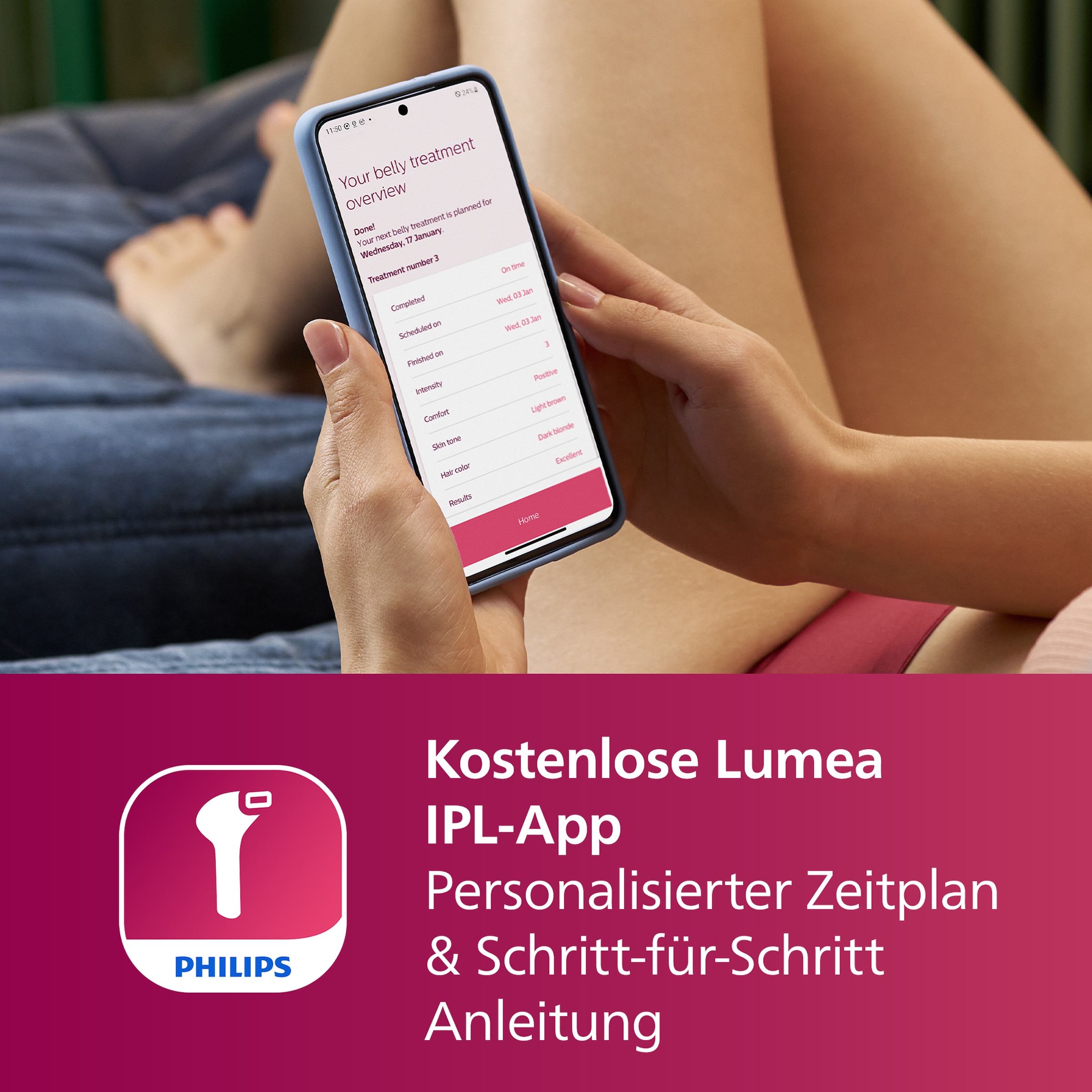 Philips IPL-Haarentferner »Lumea S7000 BRI921/00«, 250000 Lichtimpulse, 2 Aufsätze (Körper und Gesicht), inkl. Präzisionstrimmer