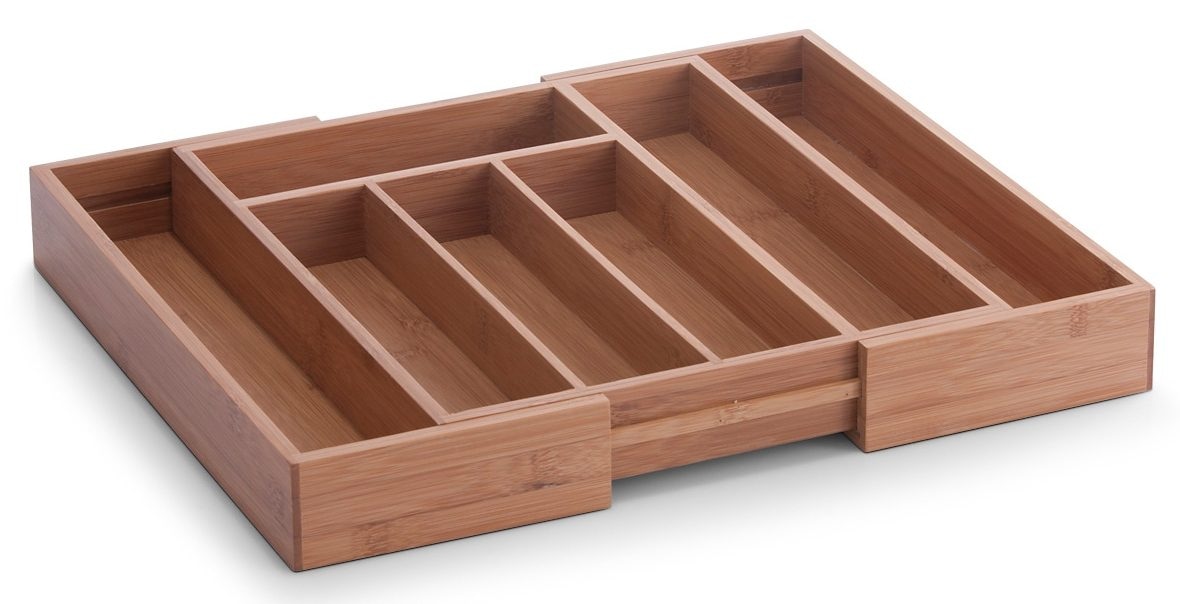 Zeller Present, Besteckkasten Bambus, ausziehbar, braun, Bambus, B/H/T: 29 cm x 5 cm x 33,5 cm