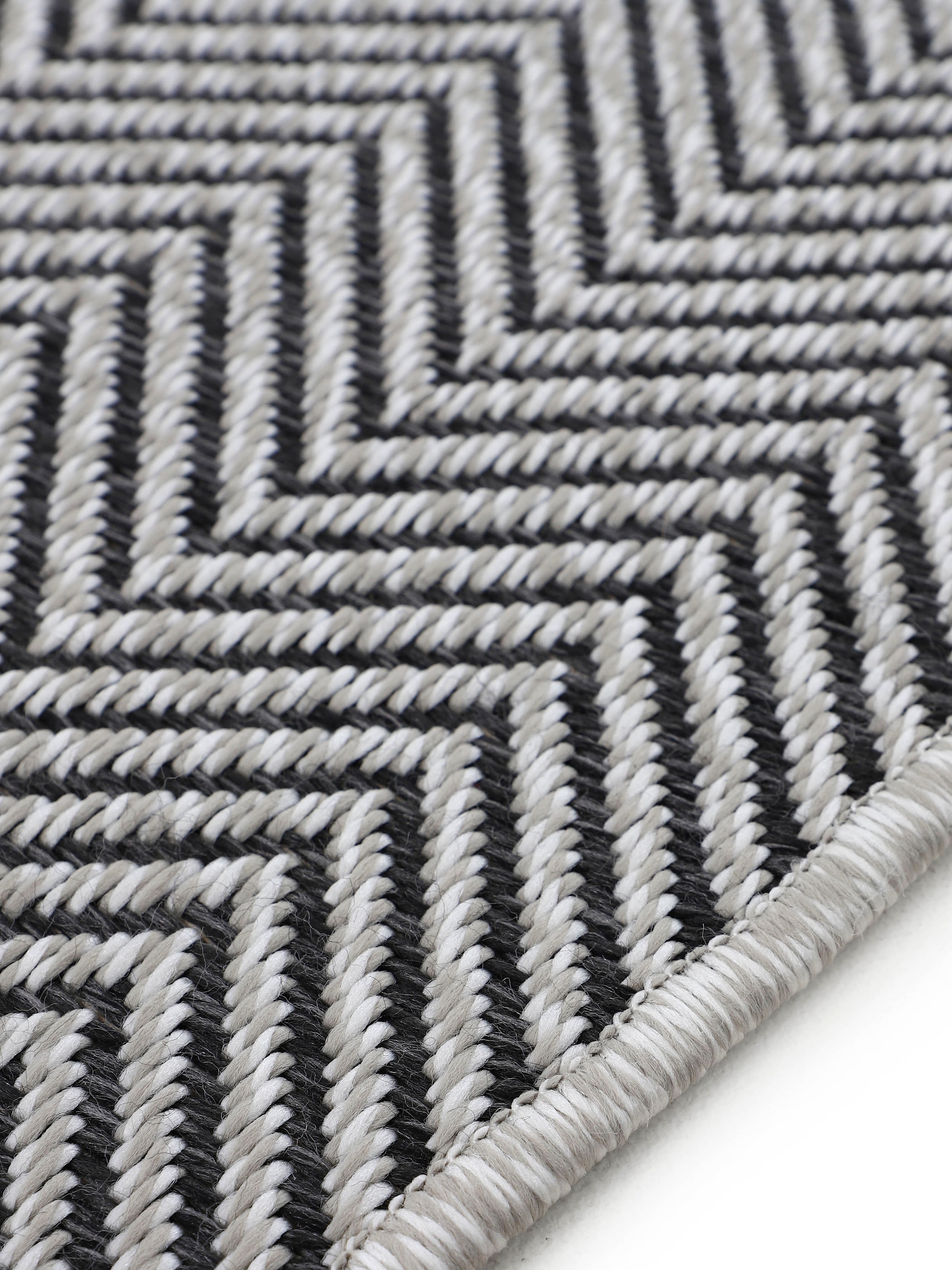carpetfine Teppich »Boho 106«, rechteckig, 4 mm Höhe, robustes Flachgewebe, Sisal Optik, UV-beständig, Aussenbereich