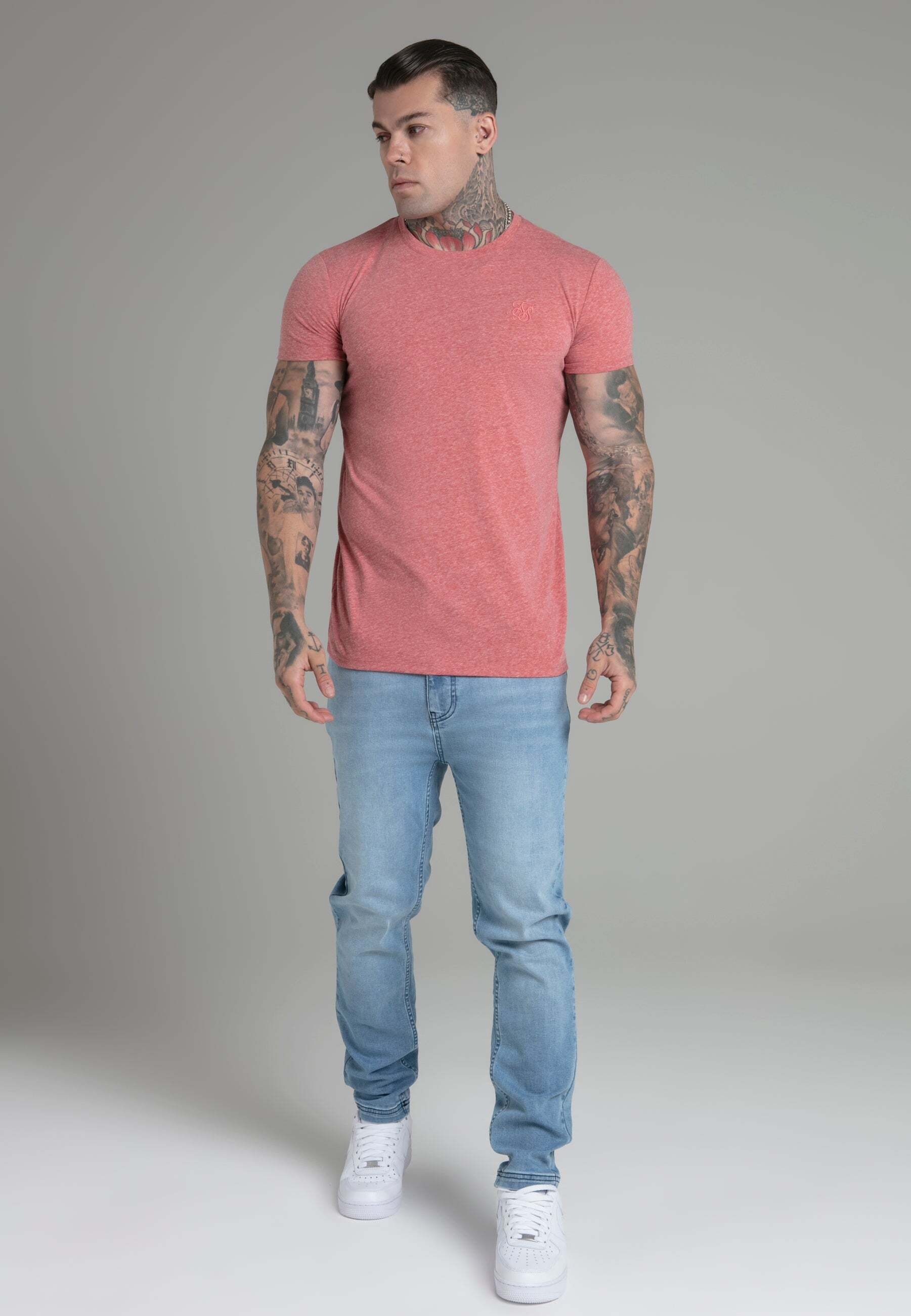 Siksilk T-Shirt »Siksilk T-Shirt Marl T-Shirt in Orange«