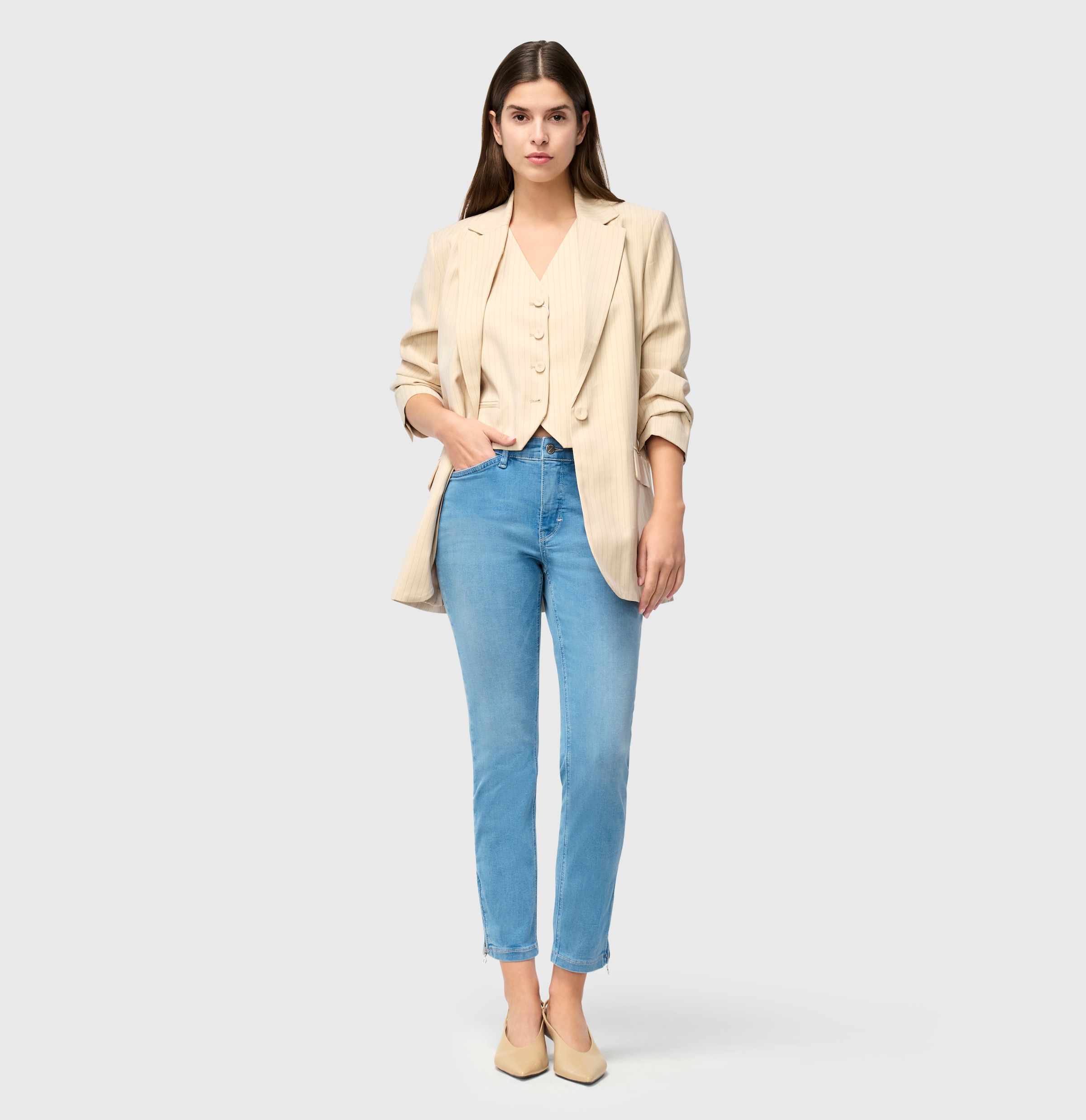 MAC 7/8-Jeans »Dream Chic«, verkürzte Form mit Reissverschluss