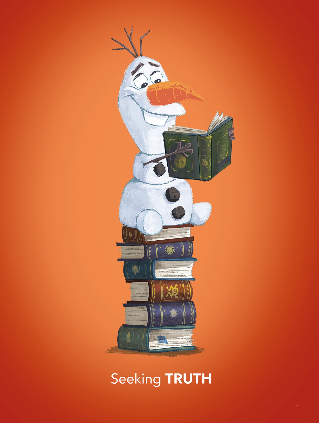 Komar Poster »Frozen Olaf Reading«, Disney, (1 St.), Kinderzimmer, Schlafzimmer, Wohnzimmer