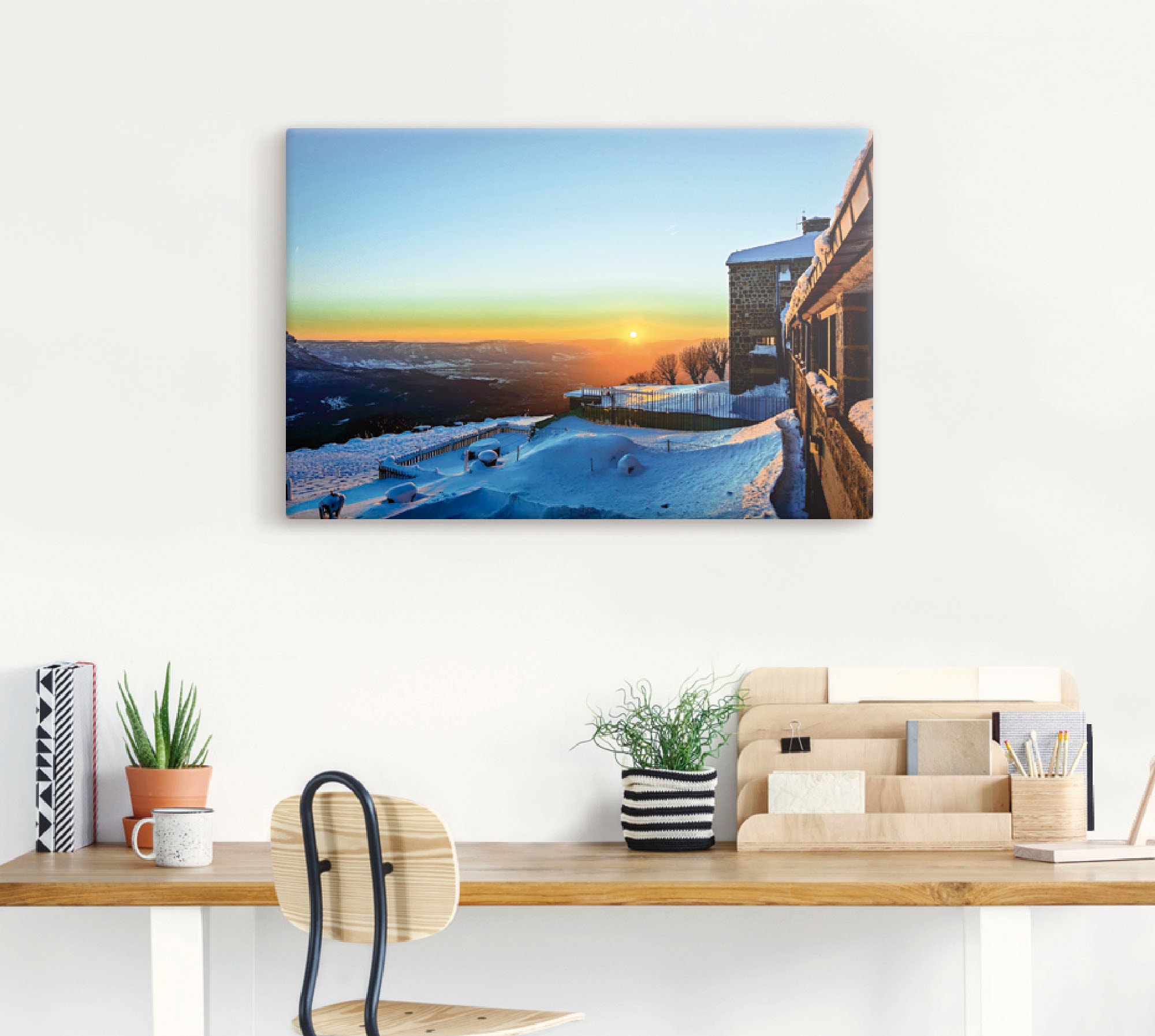 Artland Leinwandbild »Winterlandschaft in Asturien«, Berge, (1 St.), auf Keilrahmen gespannt