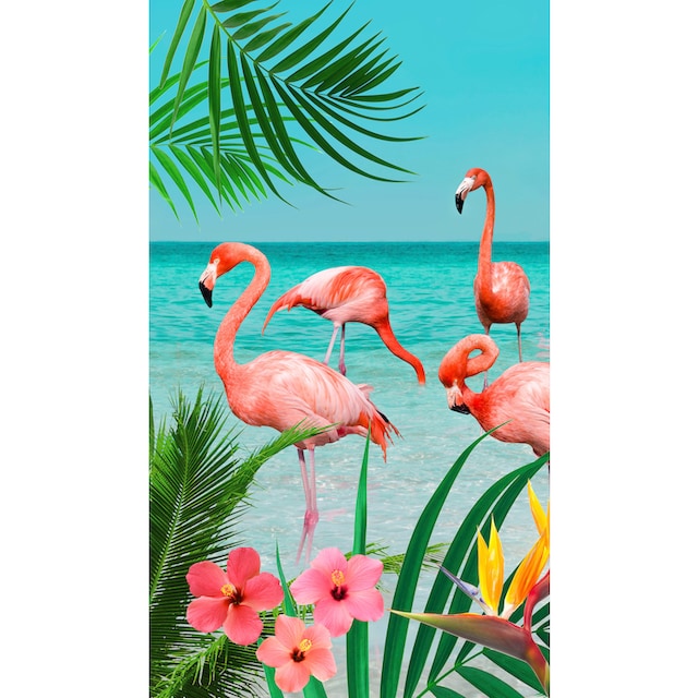 good morning Strandtuch »Flamingo«, (1 St.), mit Flamingos online shoppen |  Jelmoli-Versand