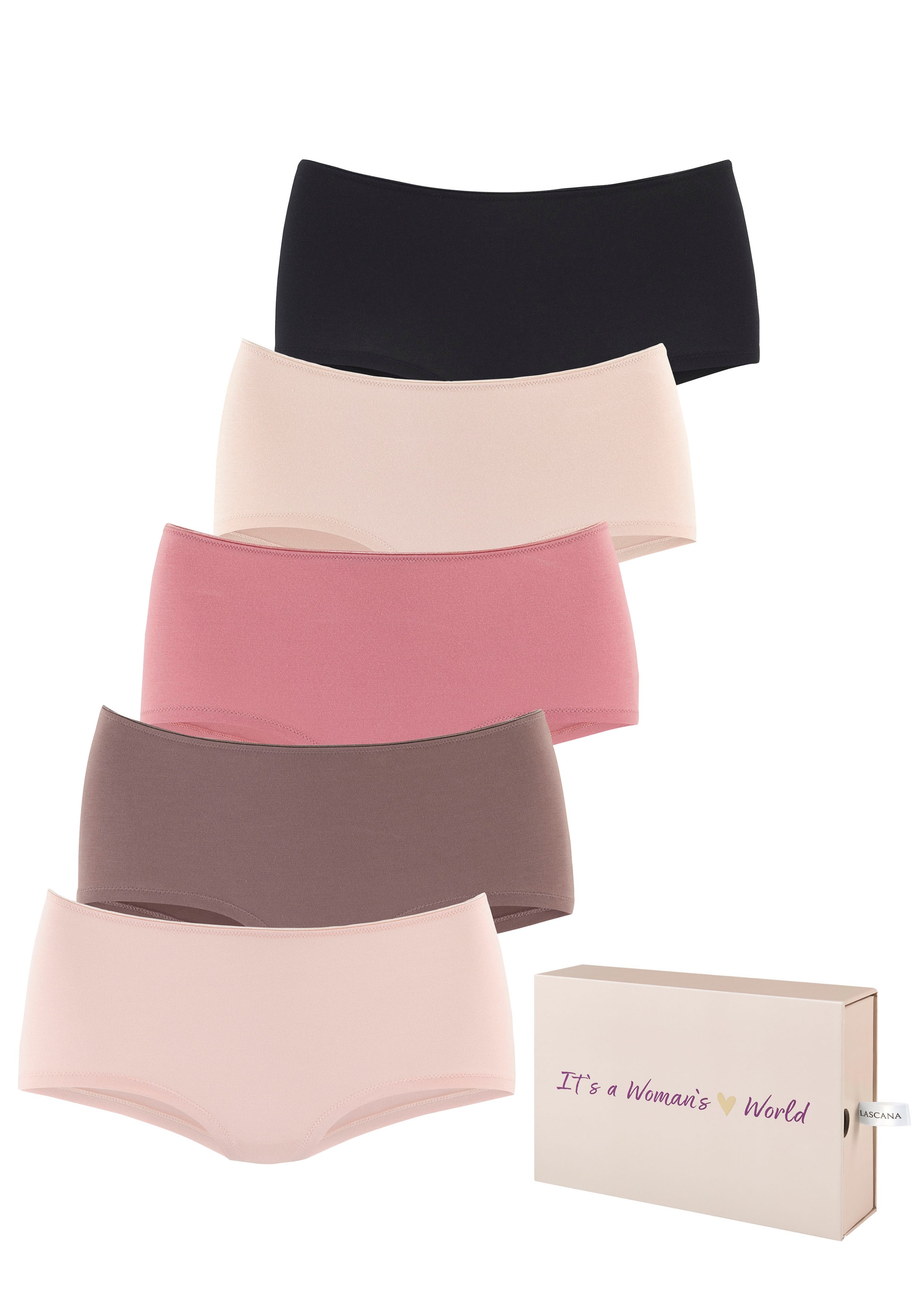LASCANA Panty 5er-Pack, aus Baumwolle, mit schöner Aufbewahrungsbox
