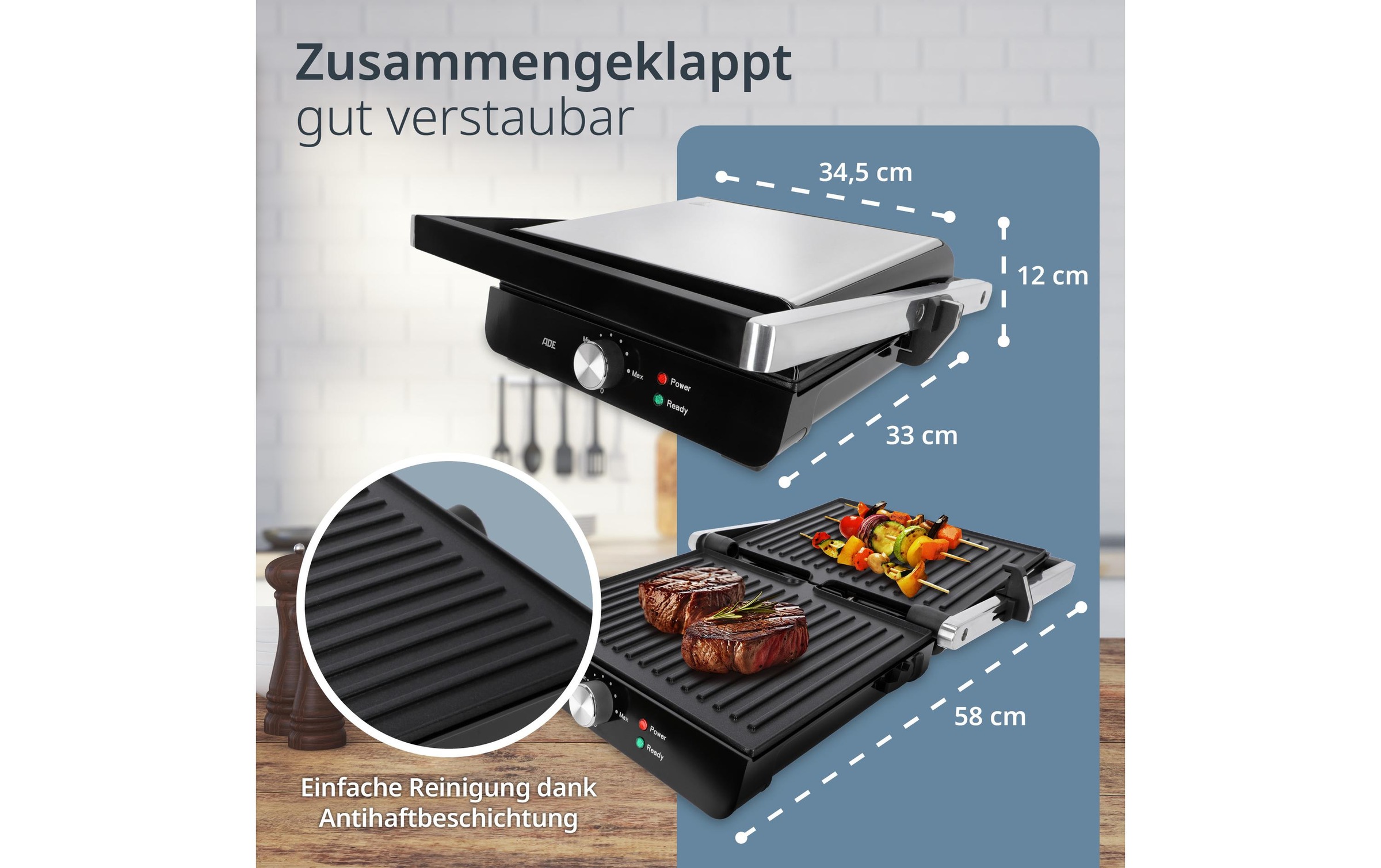 ADE Kontaktgrill »2000 W«, 2000 W