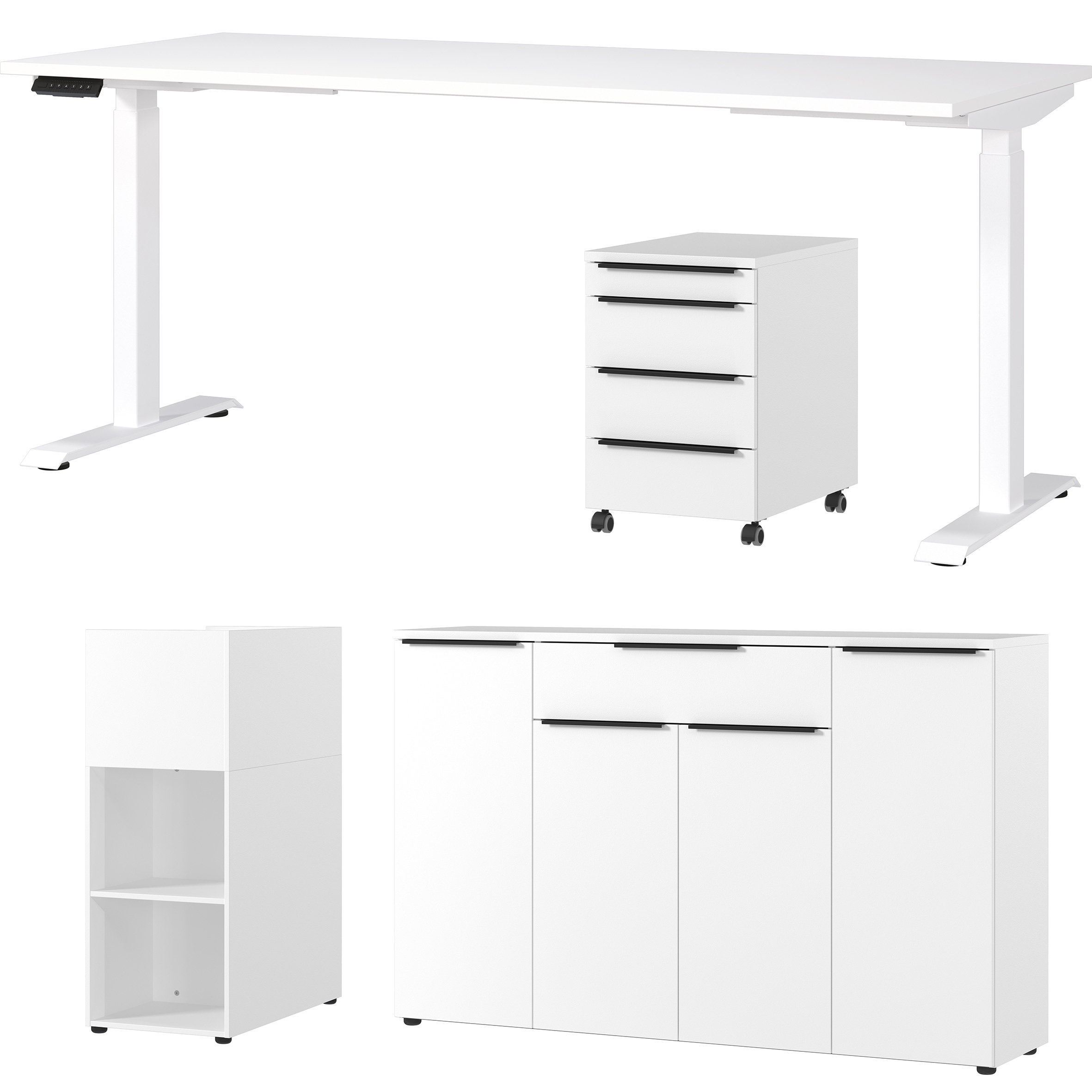 GERMANIA Büromöbel-Set »Mailand« 4 Stk. tlg. inkl. Schreibtisch, Rollcontainer, Raumteiler und Sideboard