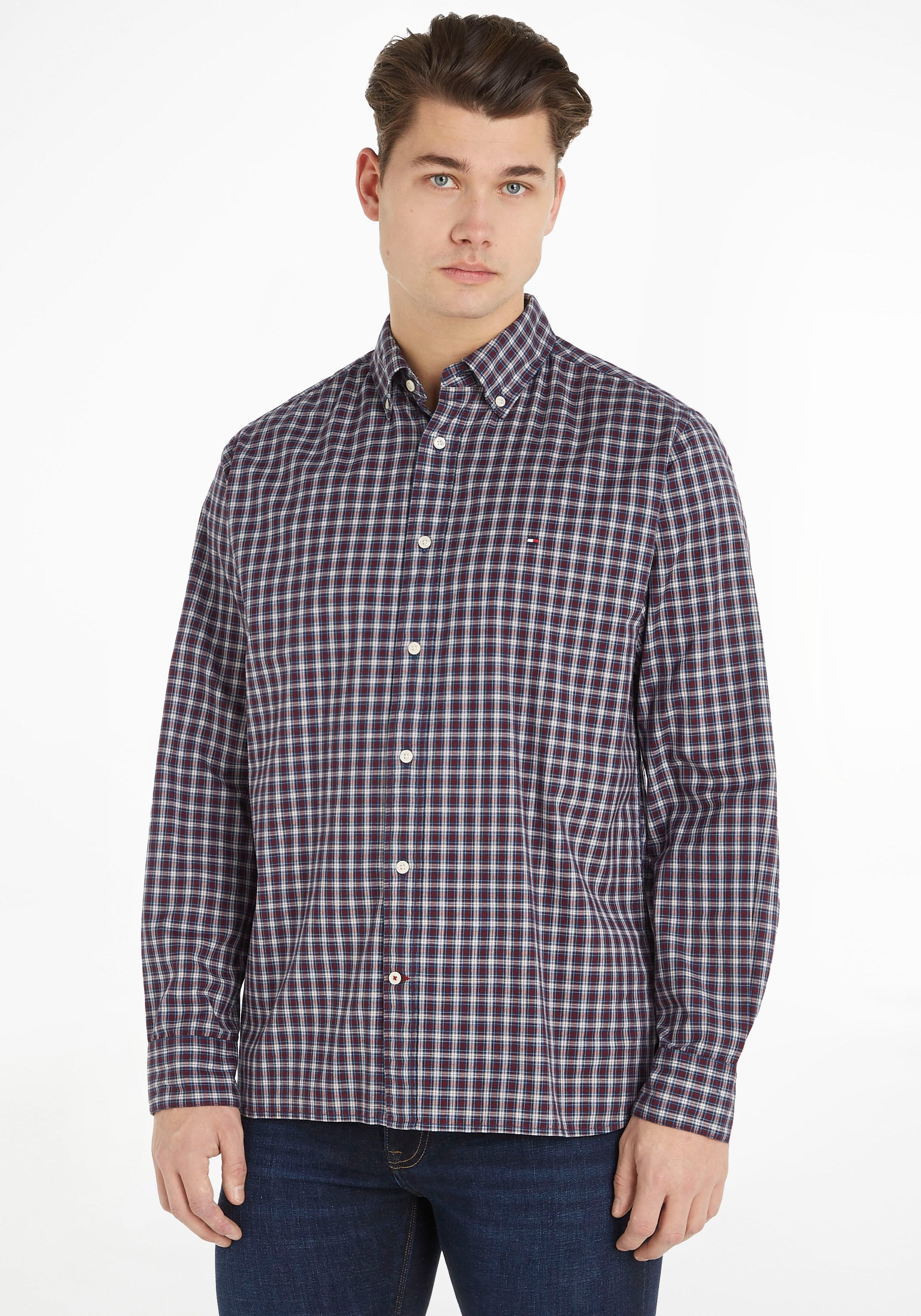 Tommy Hilfiger Karohemd »NAT. SOFT FLEX MINI TARTAN RF«