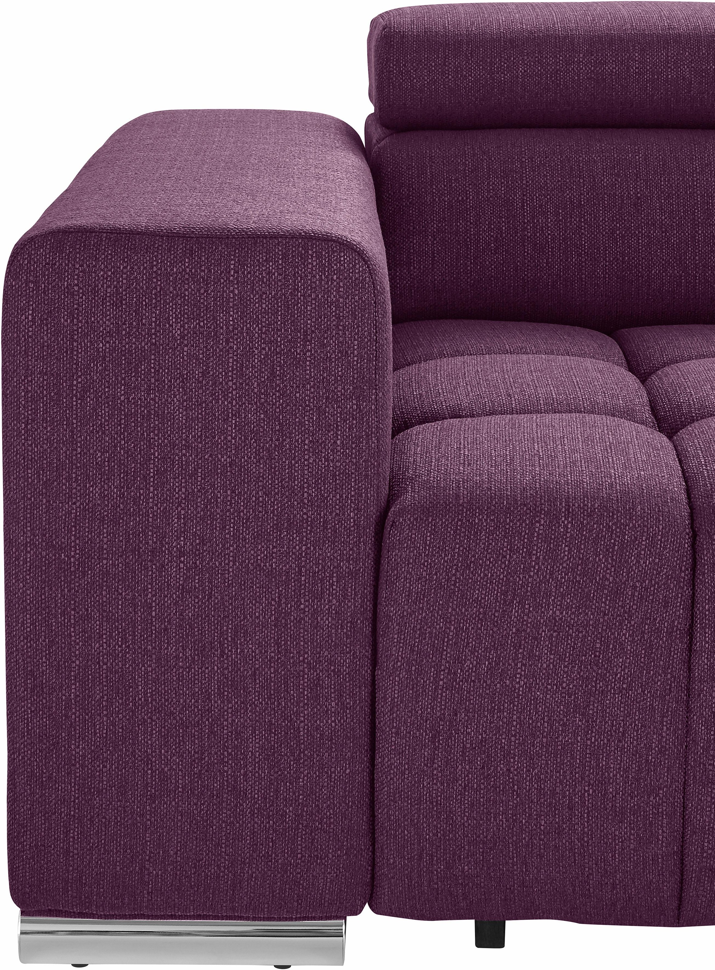 exxpo - sofa fashion Ecksofa Elias, L-Form, mit Kopf- bzw. Rückenverstellung, wahlweise mit Bettfunktion