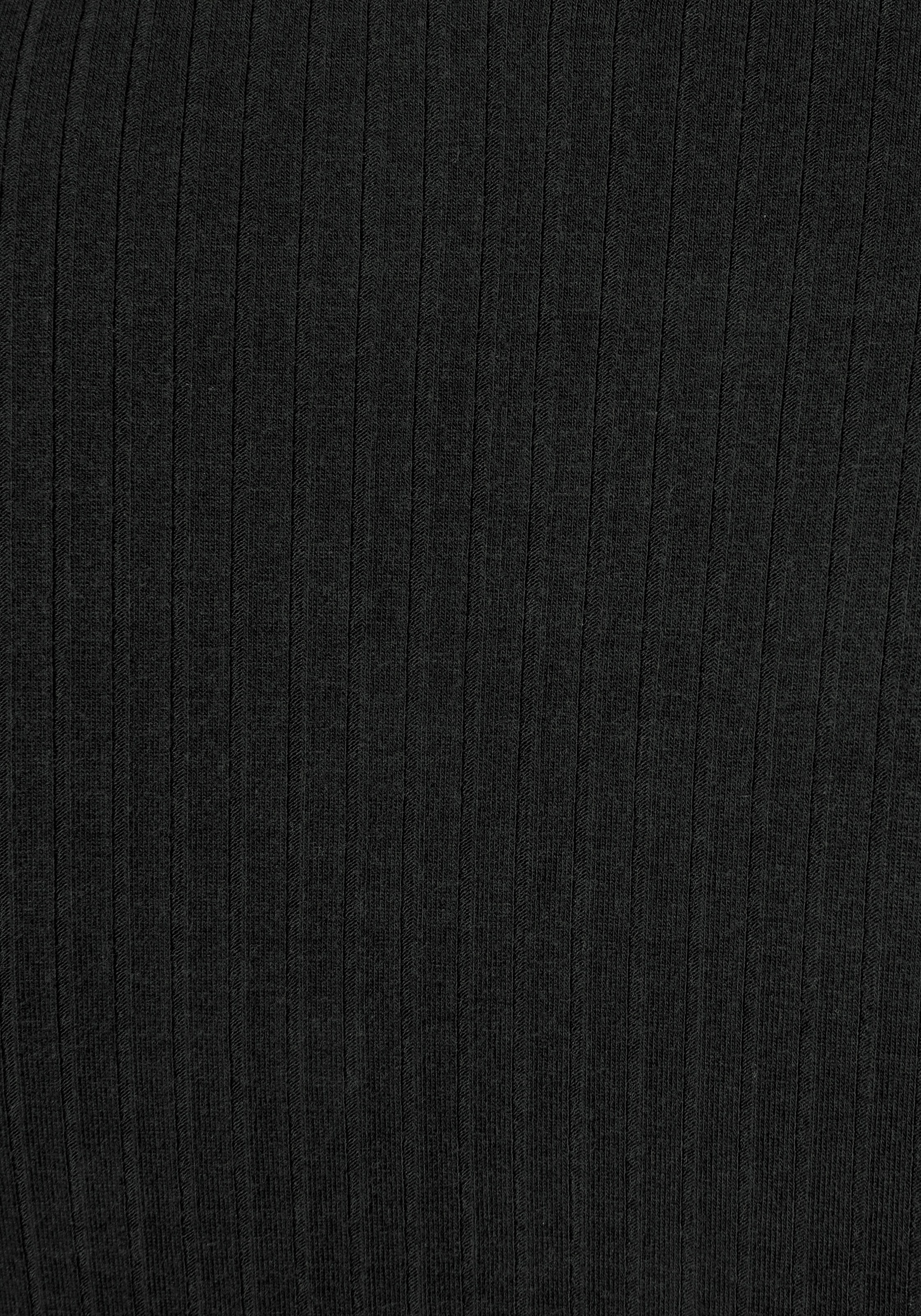 LASCANA Midikleid, (mit Bindegürtel), aus Rippware, Wickelkleid mit Beinschlitz, casual-chic
