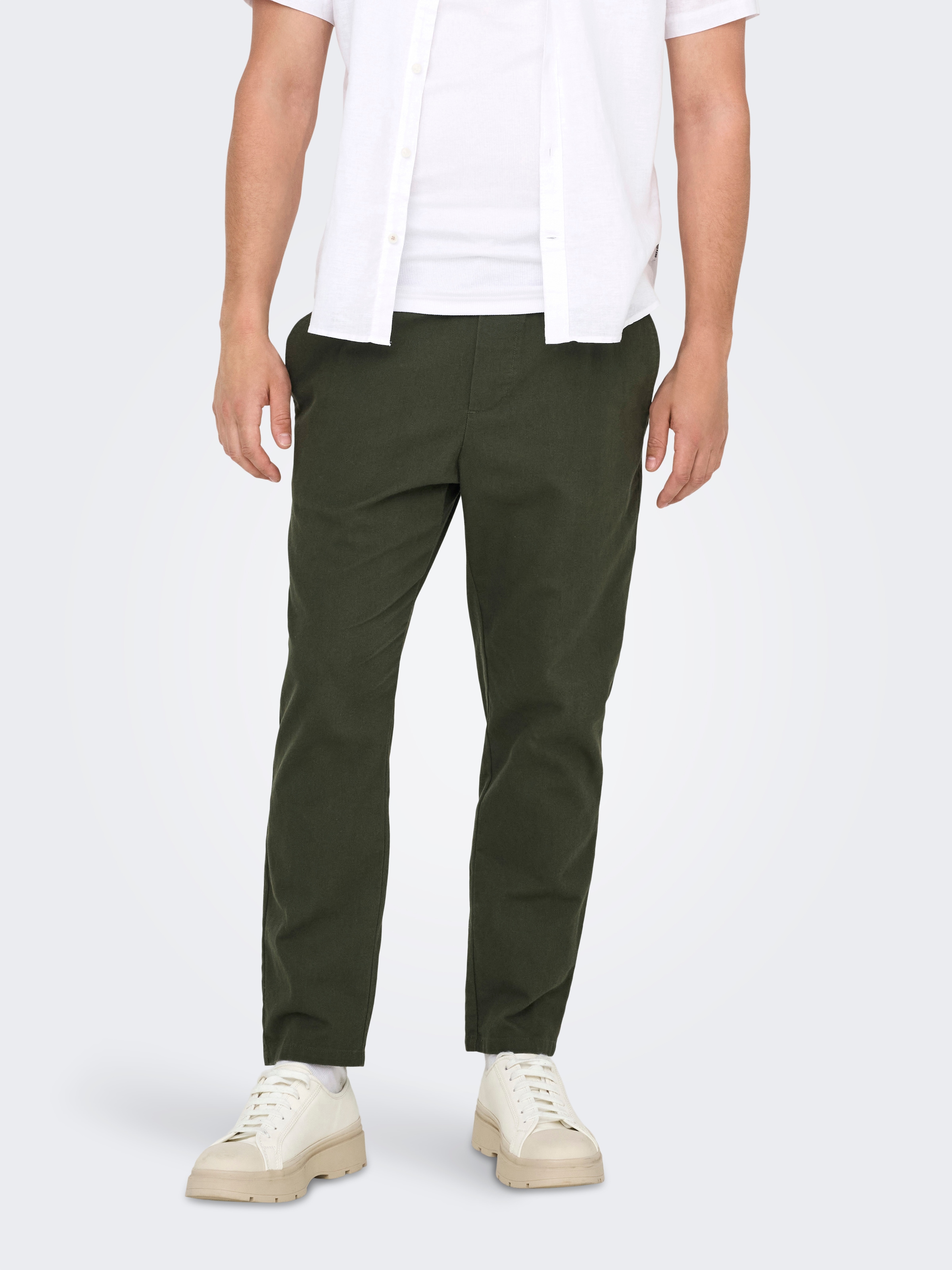 ONLY & SONS Stoffhose »ONSLINUS CROP 0007 COT LIN PNT NOOS«, mit Leinen