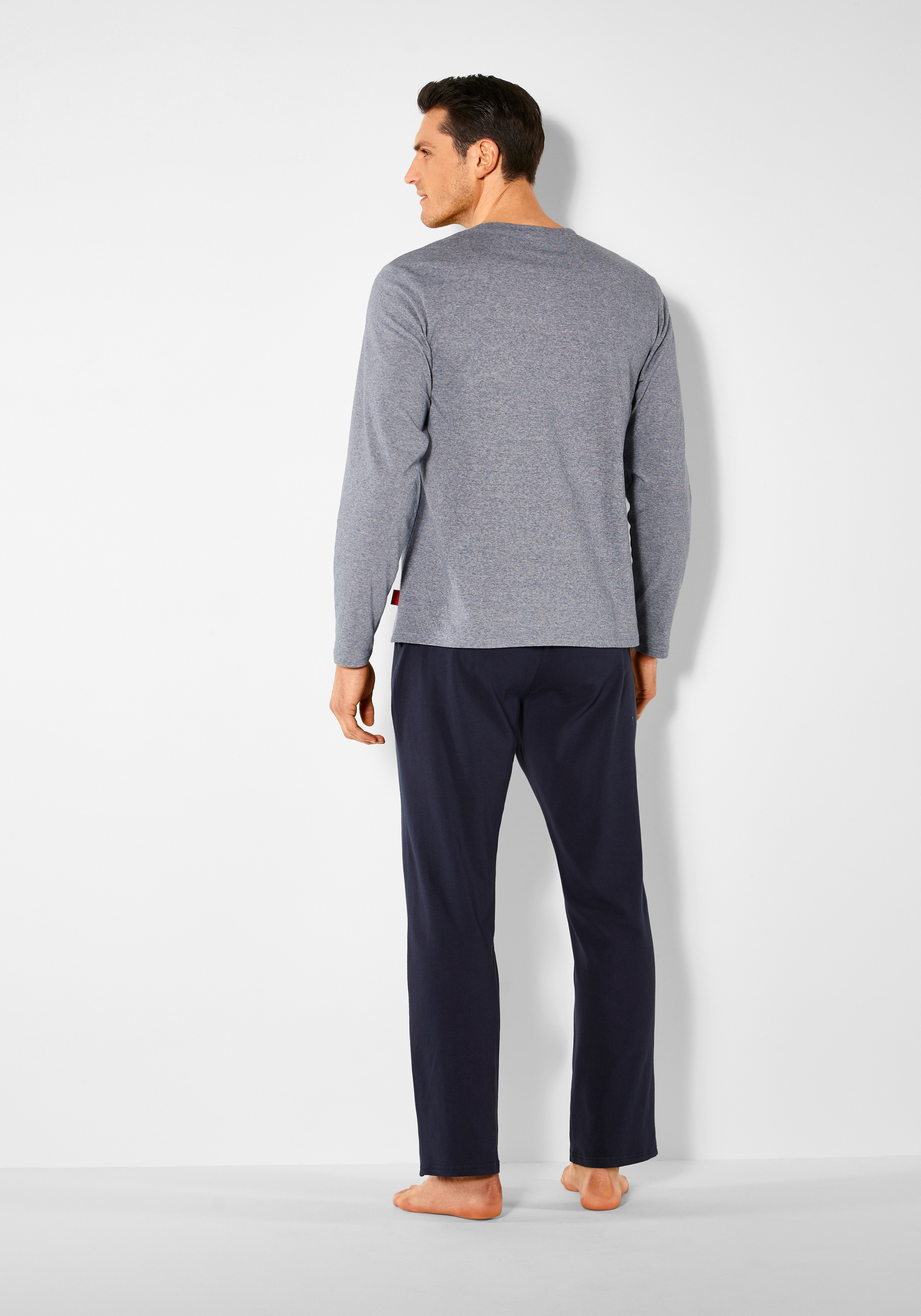 s.Oliver Pyjama, (2 tlg., 1 Stück), Schlafanzug mit Knopfleiste