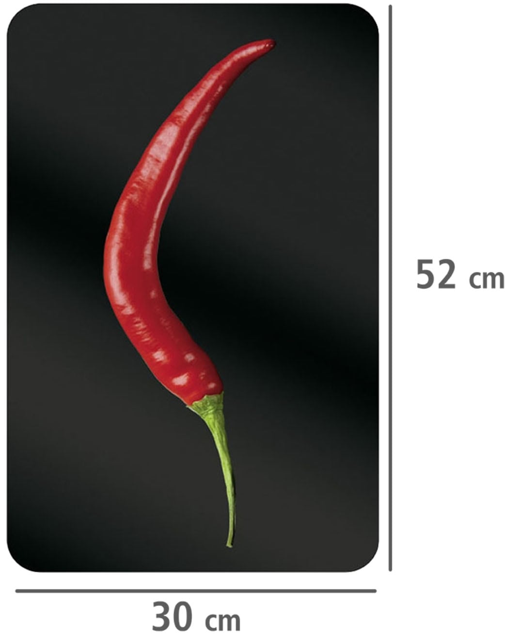 WENKO Herd-Abdeckplatte »Universal Modell Hot Peperoni«, (Set, 2 tlg.), Herdabdeckung für alle Herdarten, kratzfest, mit rutschfesten Füssen